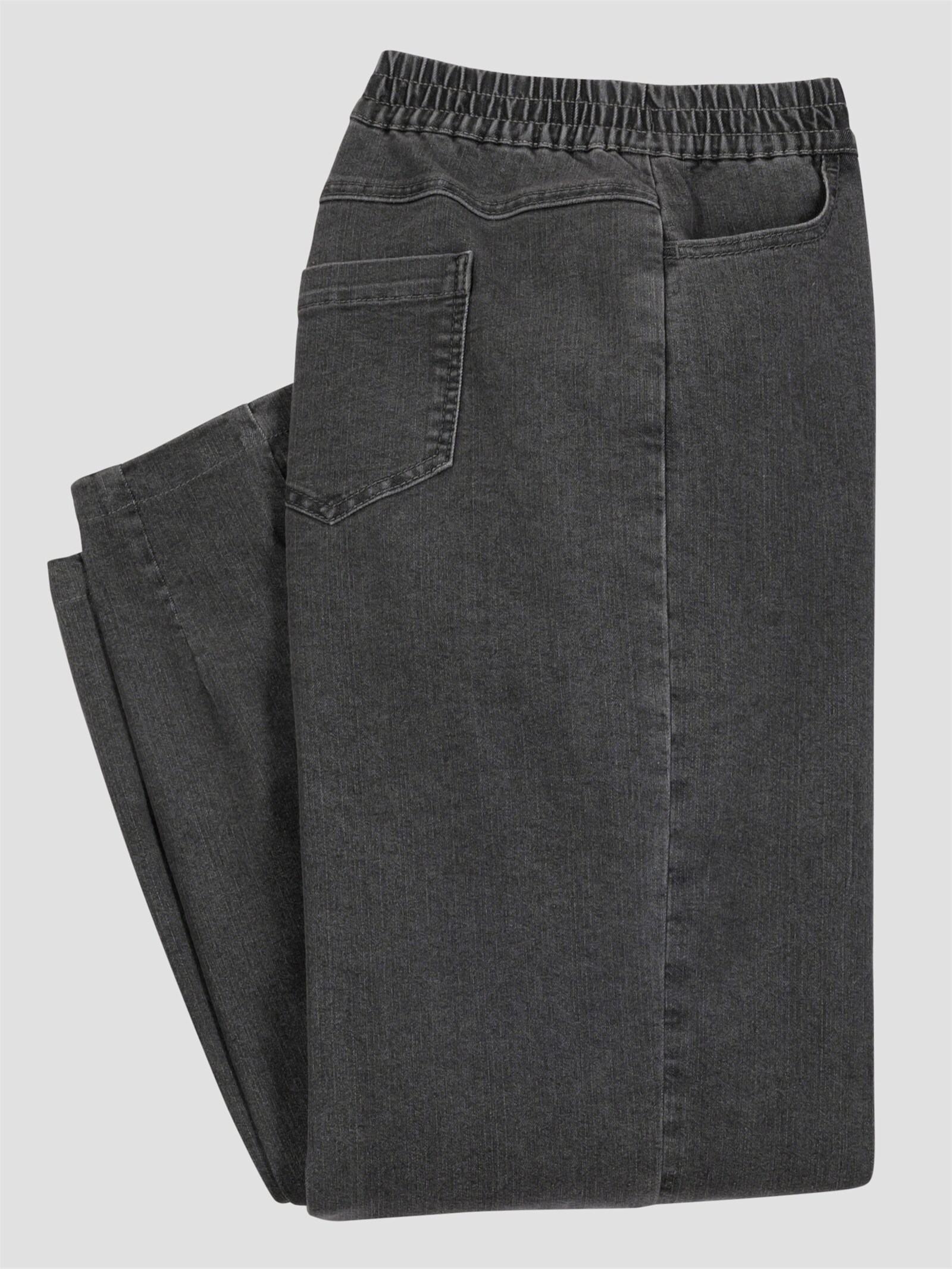 Schlupfjeans Mom-Schnitt mit weiteren Oberschenkeln - grey-denim