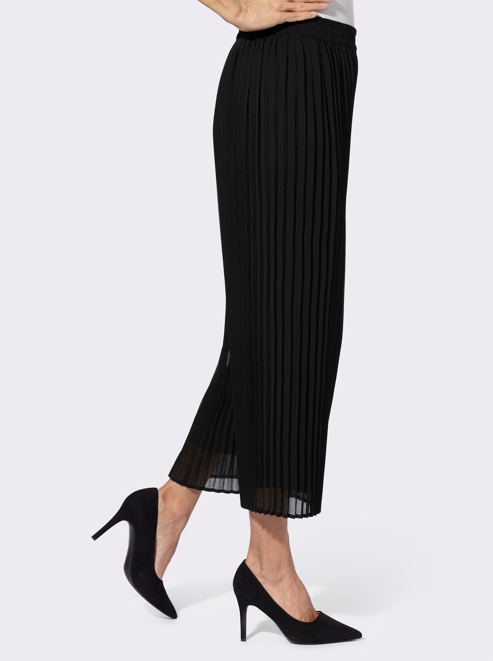 Schlupfhose in Plissee-Qualität - schwarz