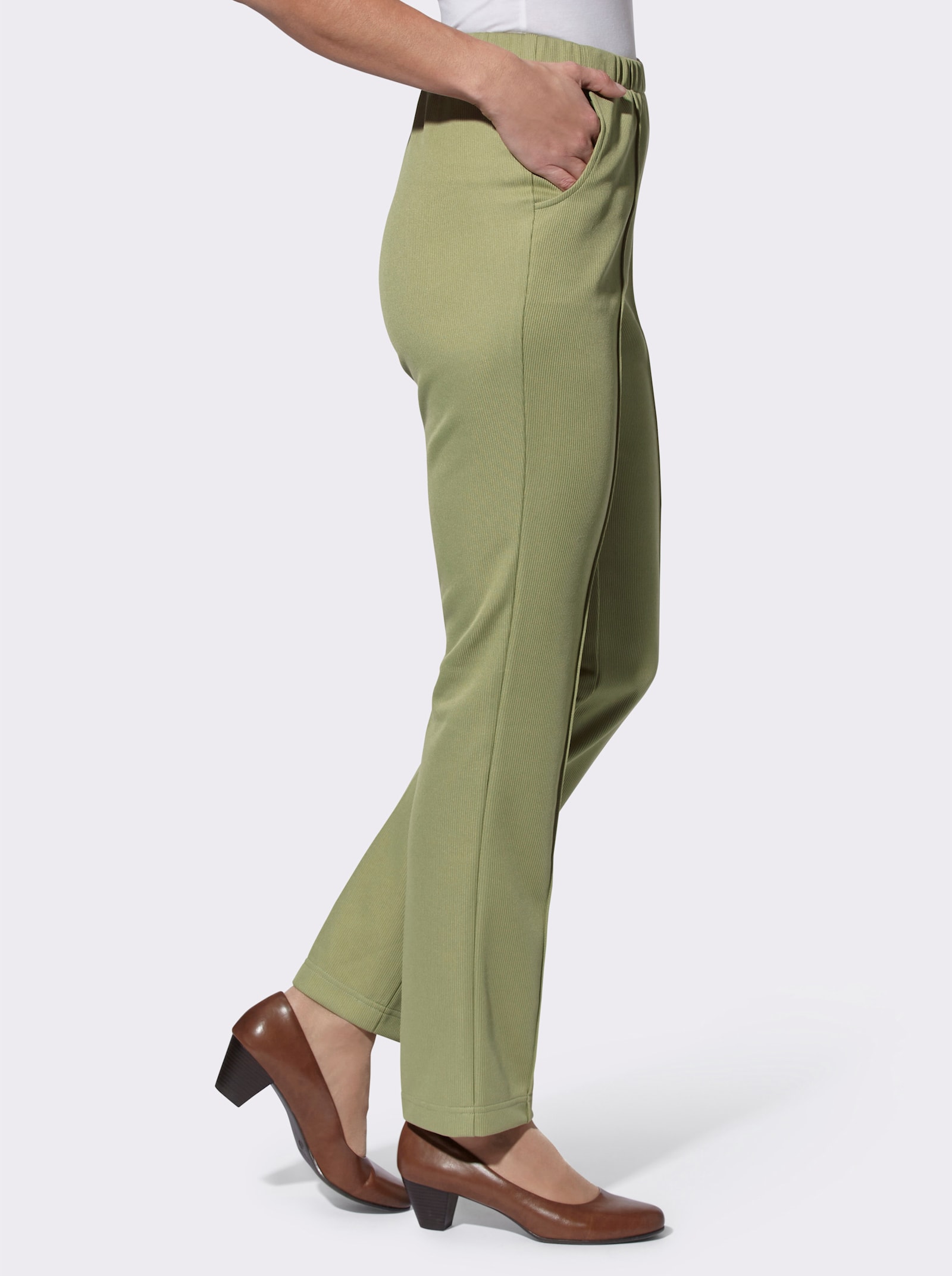 Jerseyhose in Ripp-Qualität - schilf