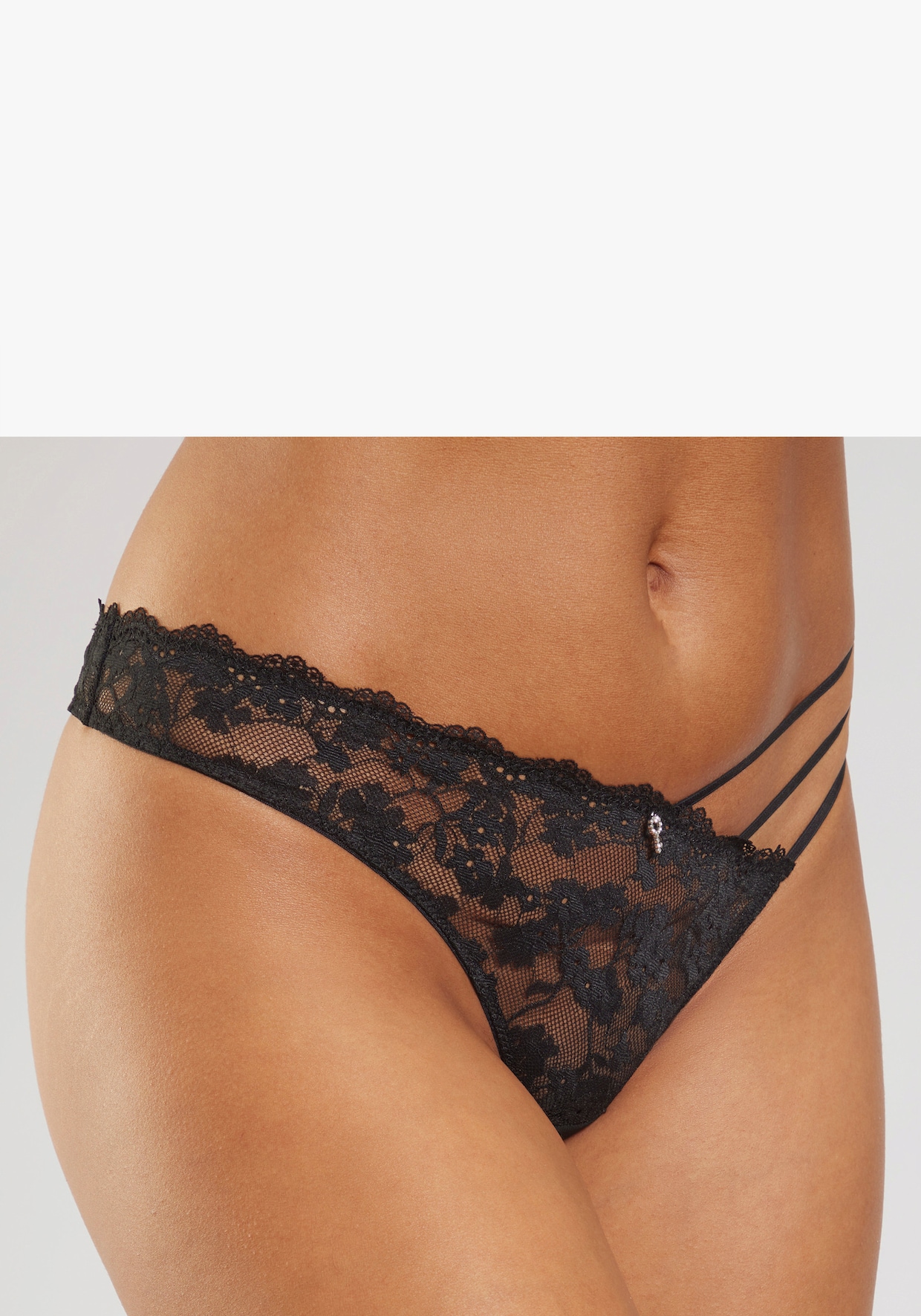 petite fleur gold String-Ouvert - schwarz