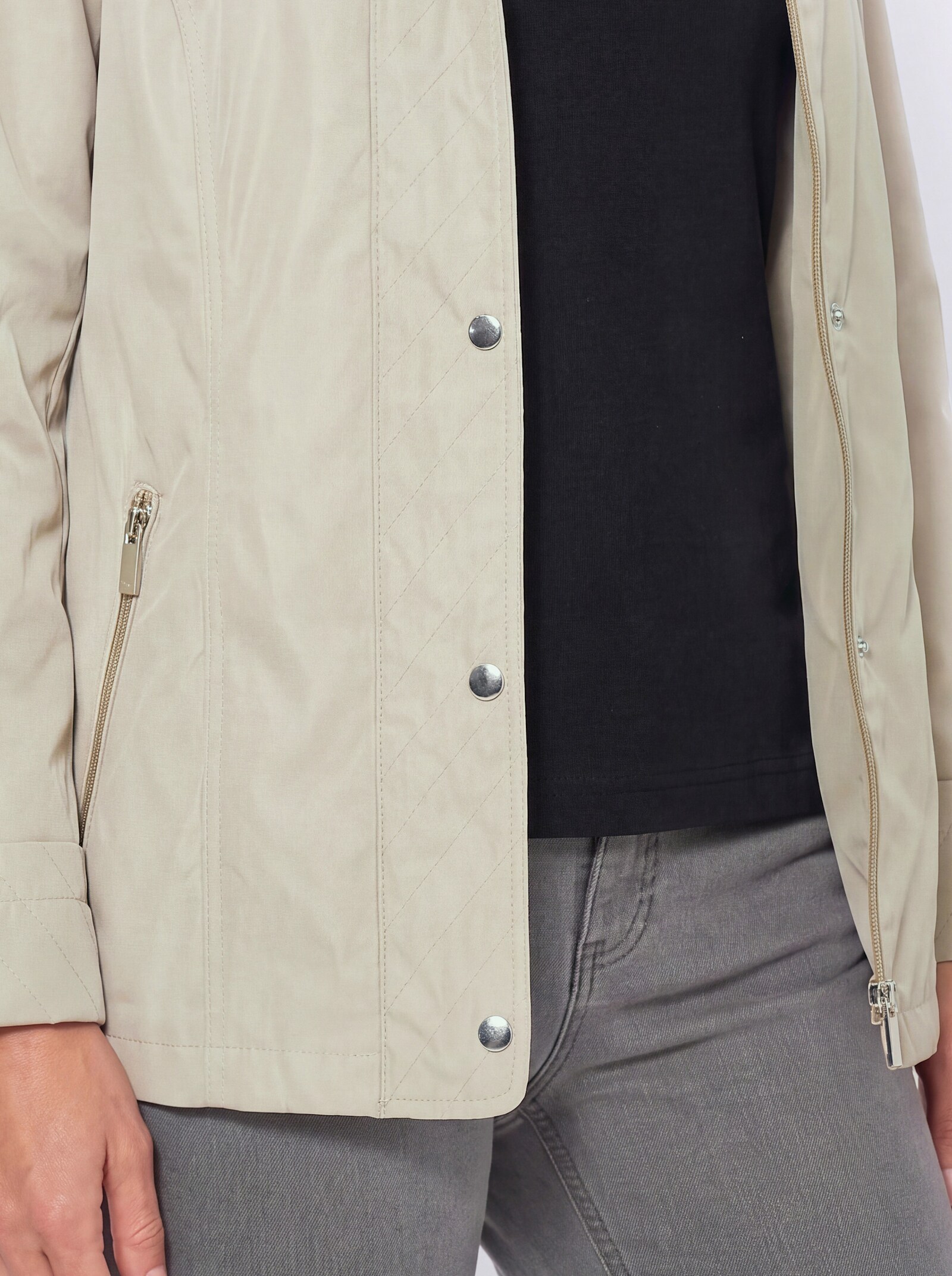Outdoorjacke mit Innentasche - sand