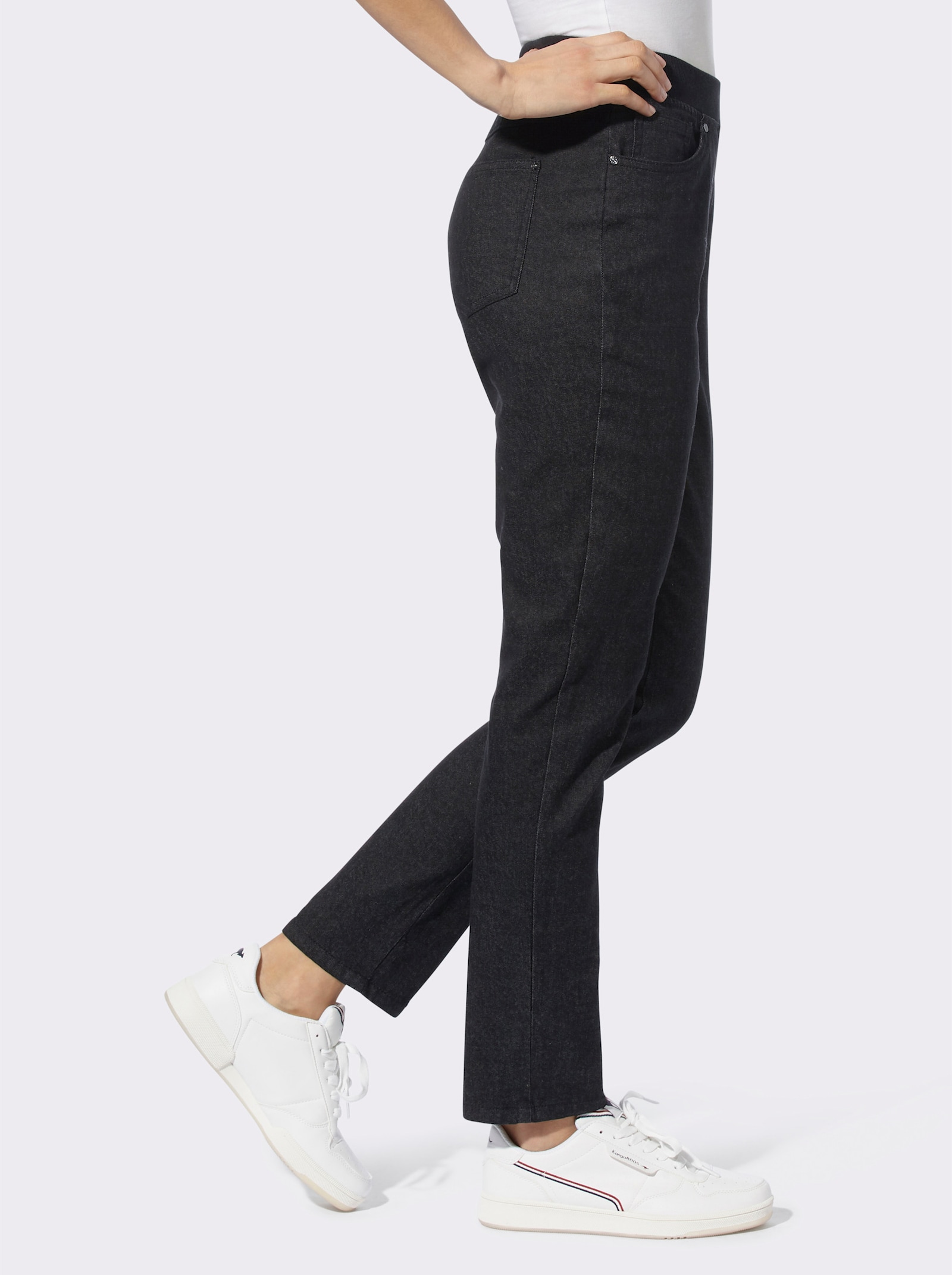 heine Jean 7/8 avec ceinture élastique - noir