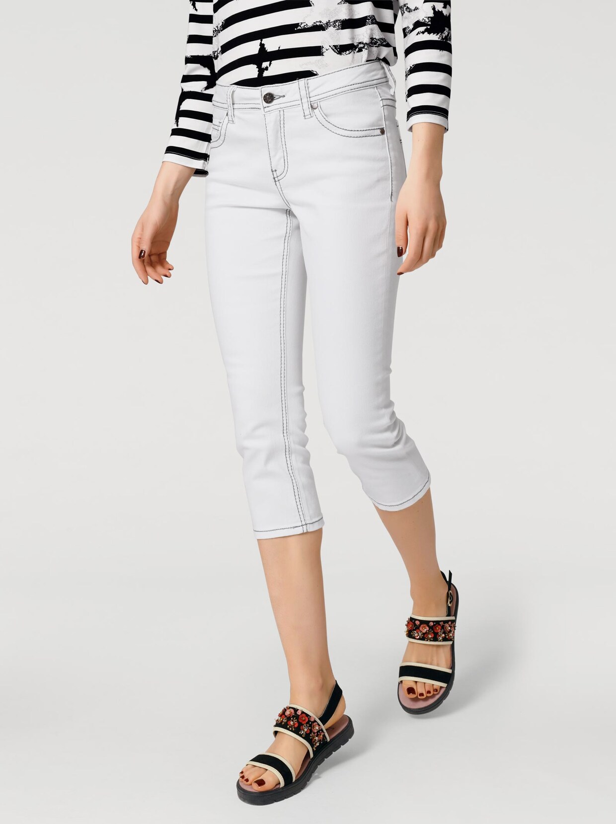 Linea Tesini Capri-Jeans - weiß