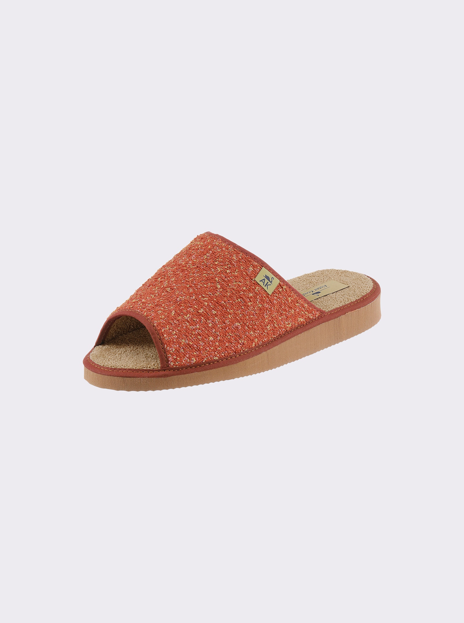 Pantoffel in Textil-Qualität - rostrot