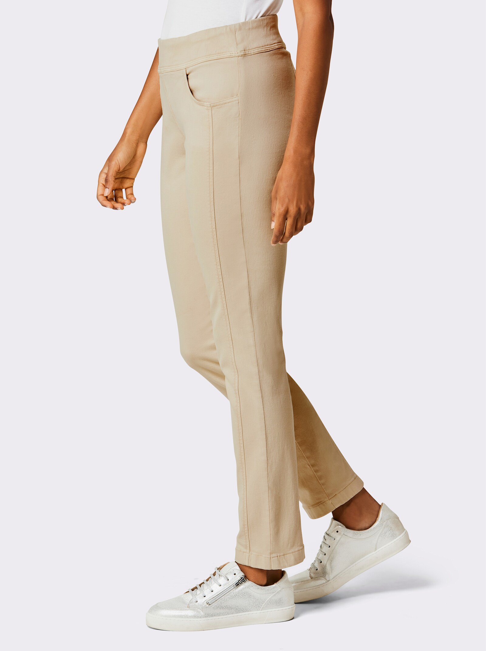 Ascari Schlupfjeans mit Längsnähten - sand