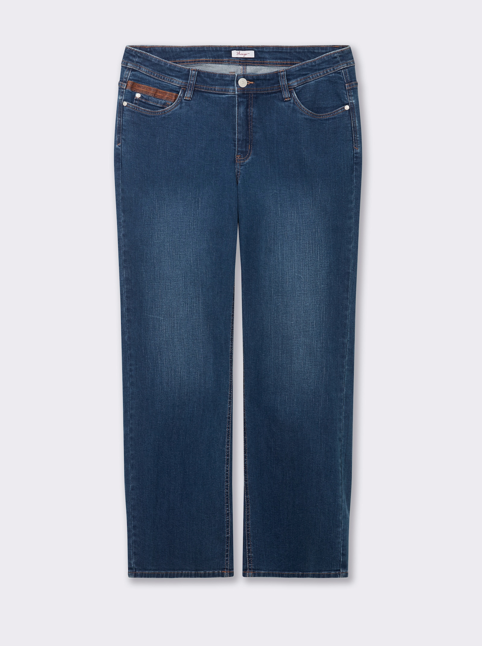 sheego Gerade Jeans bei schmalerer Taille und viel Po - blue-stone-washed