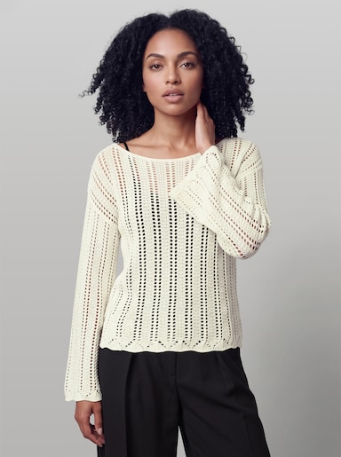 heine Pullover mit U-Boot-Ausschnitt - ecru