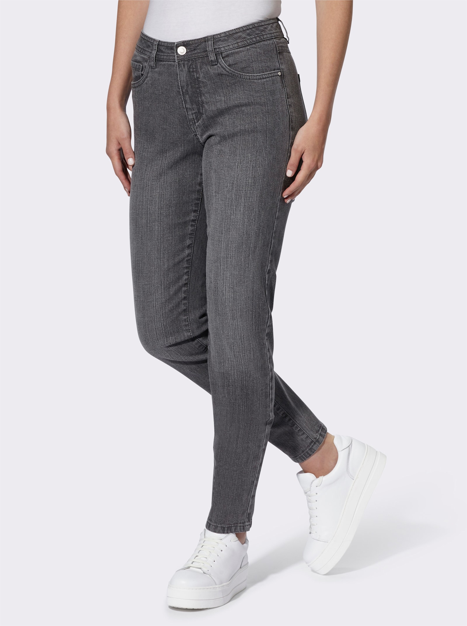 5-Pocket-Jeans mit schmalen Beinen - grey-denim