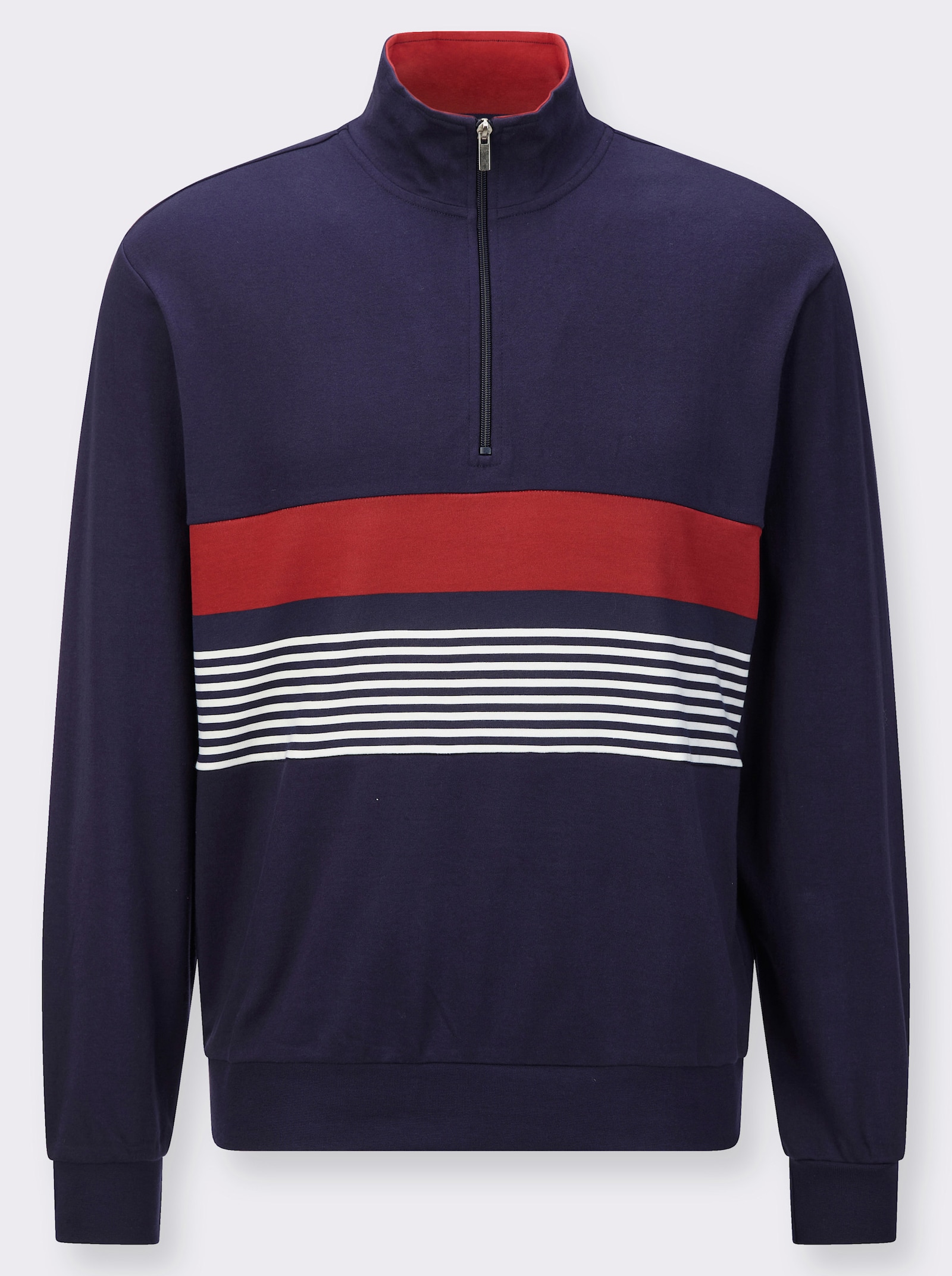 Sweatshirt mit Stehkragen und Reißverschluss - marine