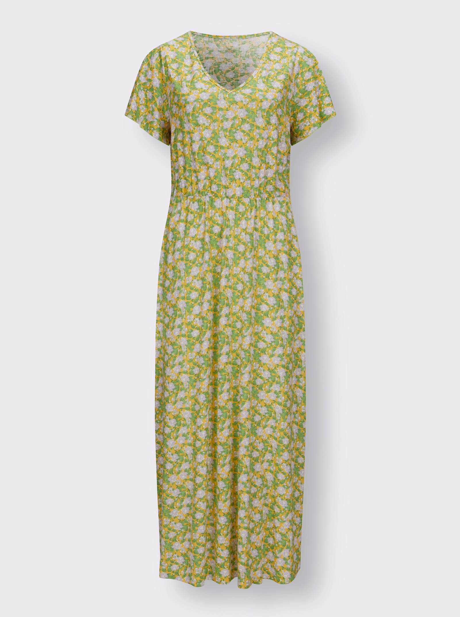 Shirtkleid mit Flügelärmeln - ecru-lila-bedruckt