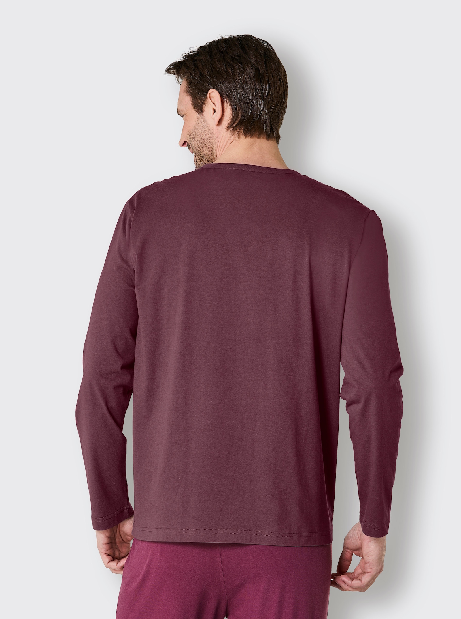 wäschepur men Schlafanzug-Shirts - burgund + anthrazit