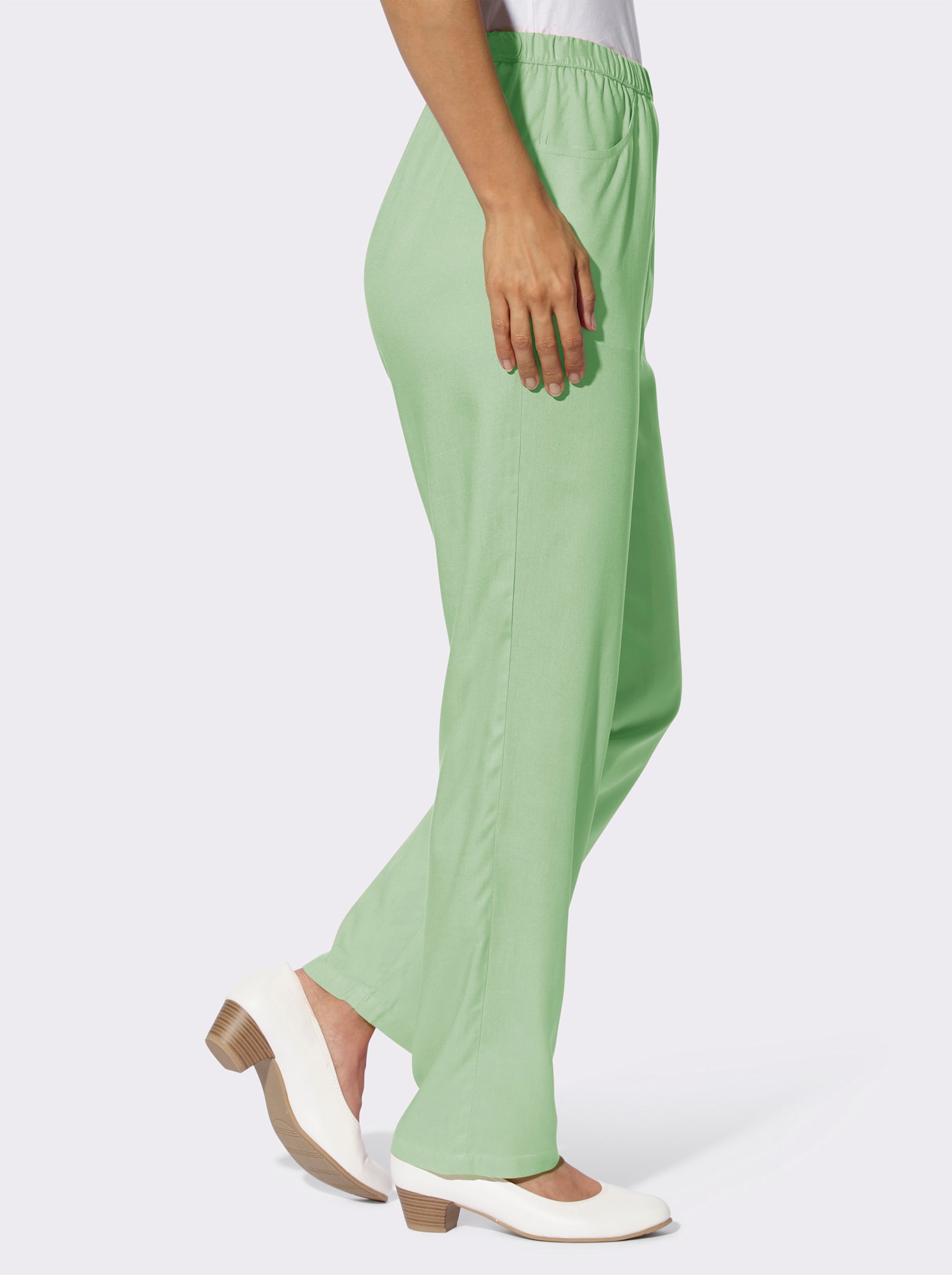 Schlupfhose im Doppelpack - reseda + reseda-bedruckt