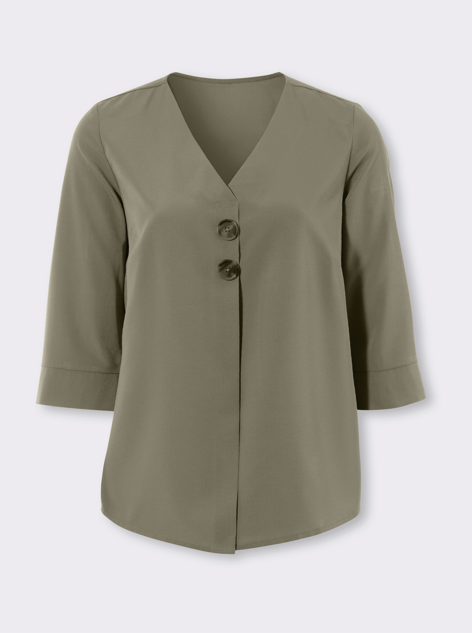 Schlupfbluse in weiter Form - khaki