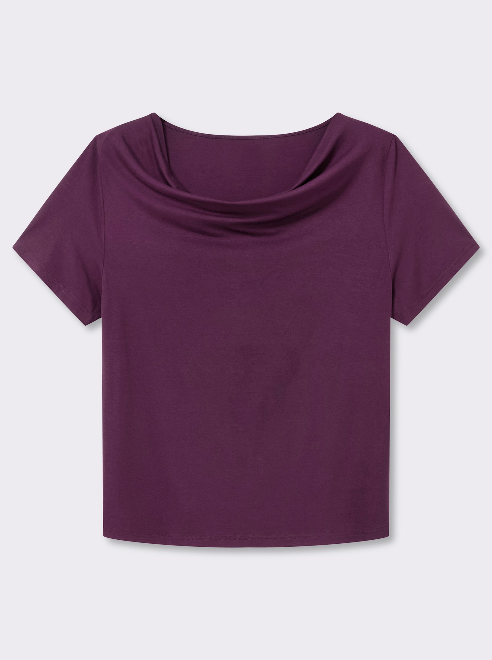 Wasserfallshirt mit kurzen Ärmeln - traube