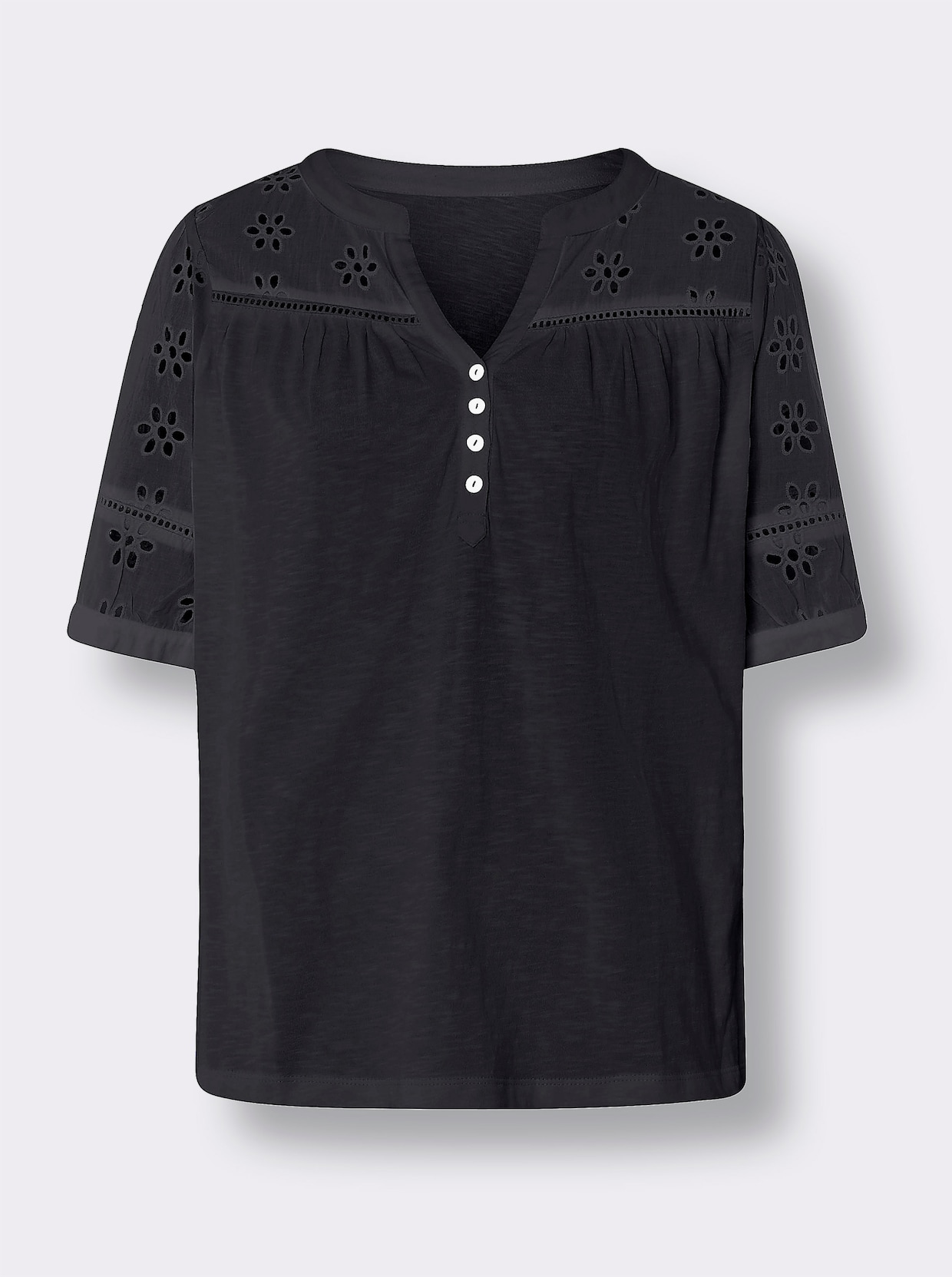 heine T-shirt en dentelle - noir
