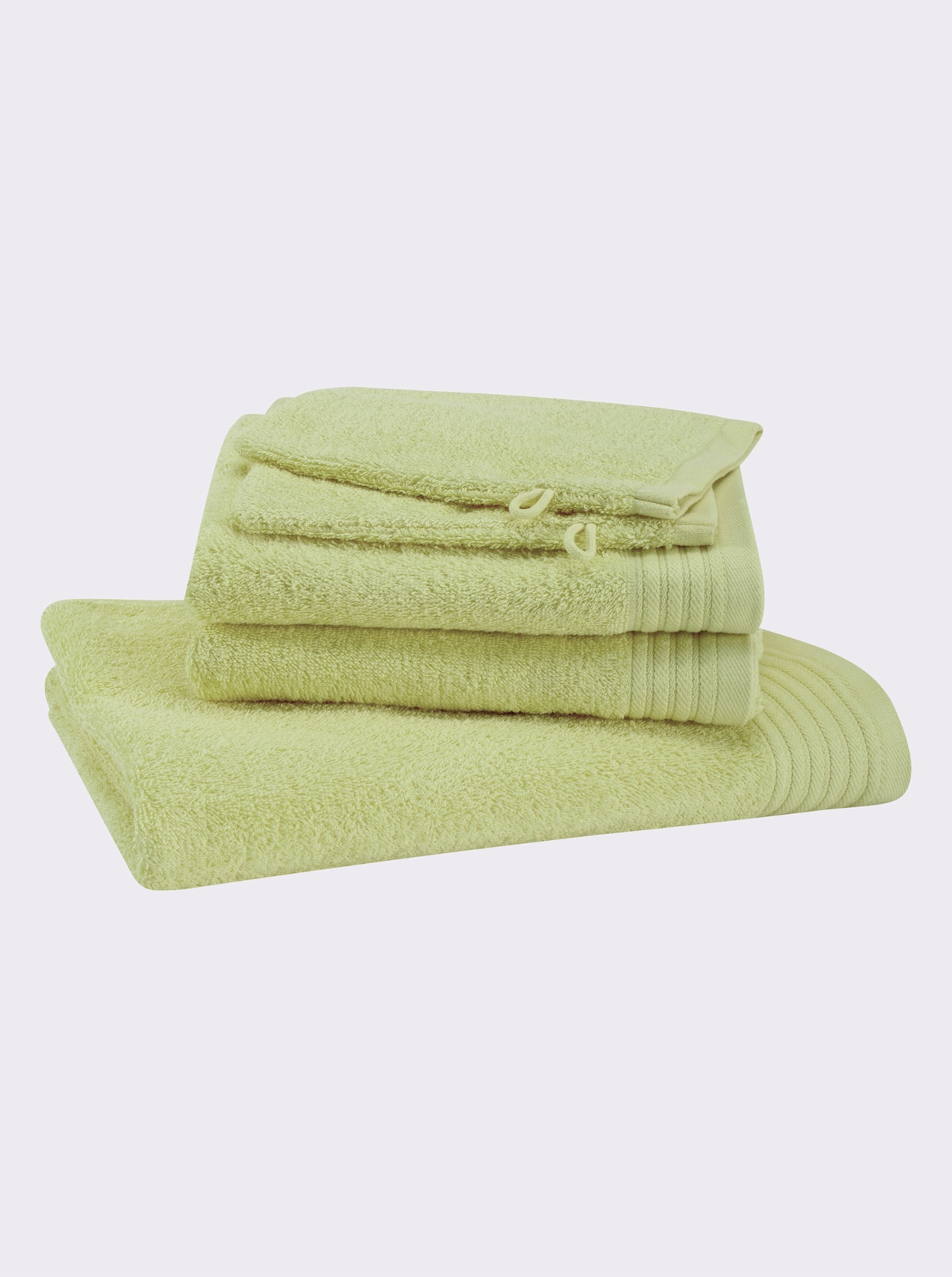 wäschepur Lot économique de 5 serviettes éponge - vert pistache
