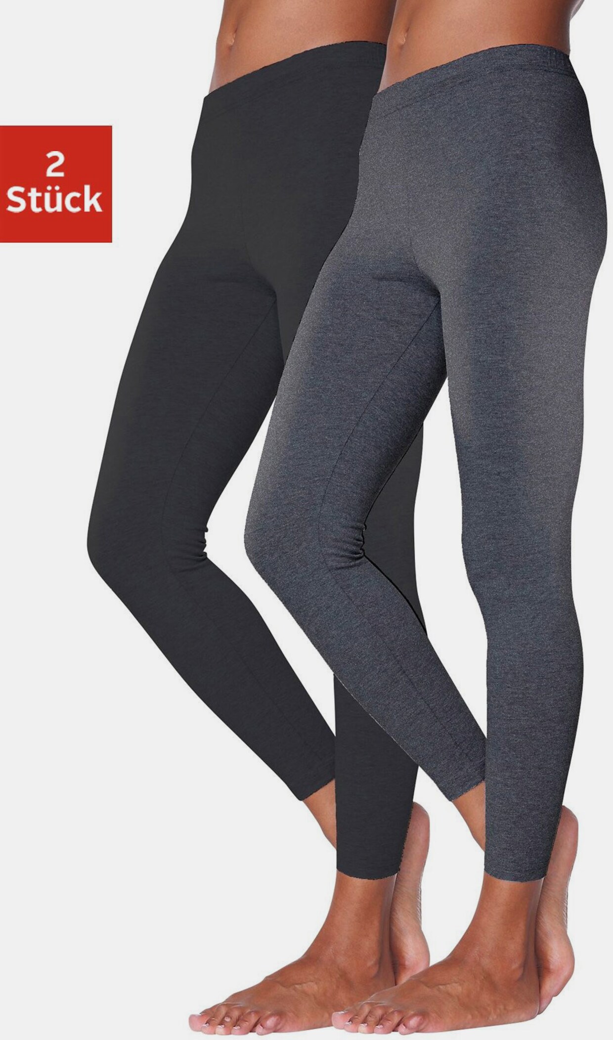 vivance active Leggings - anthrazit-meliert, schwarz