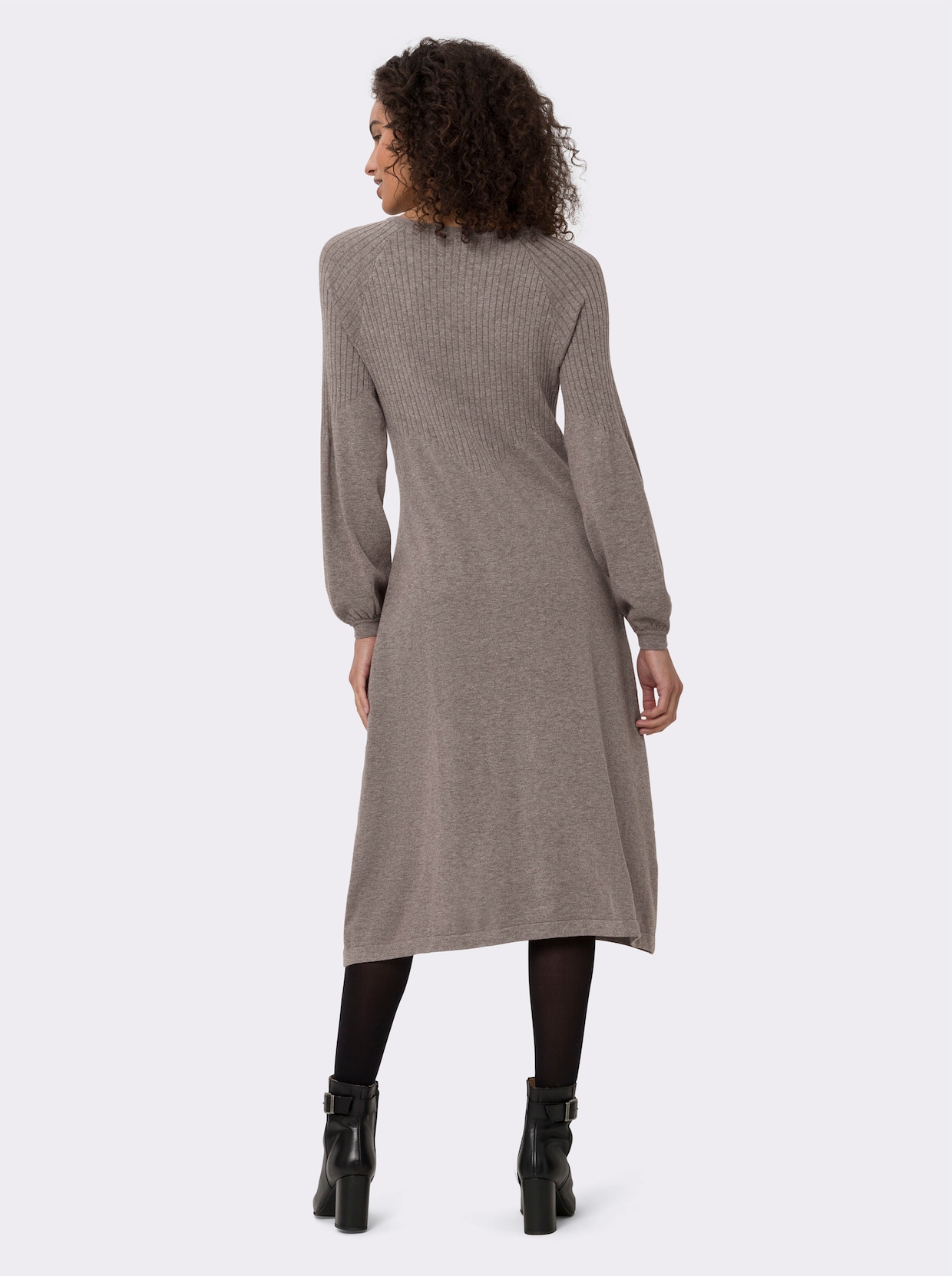 heine Strickkleid - dunkeltaupe-meliert