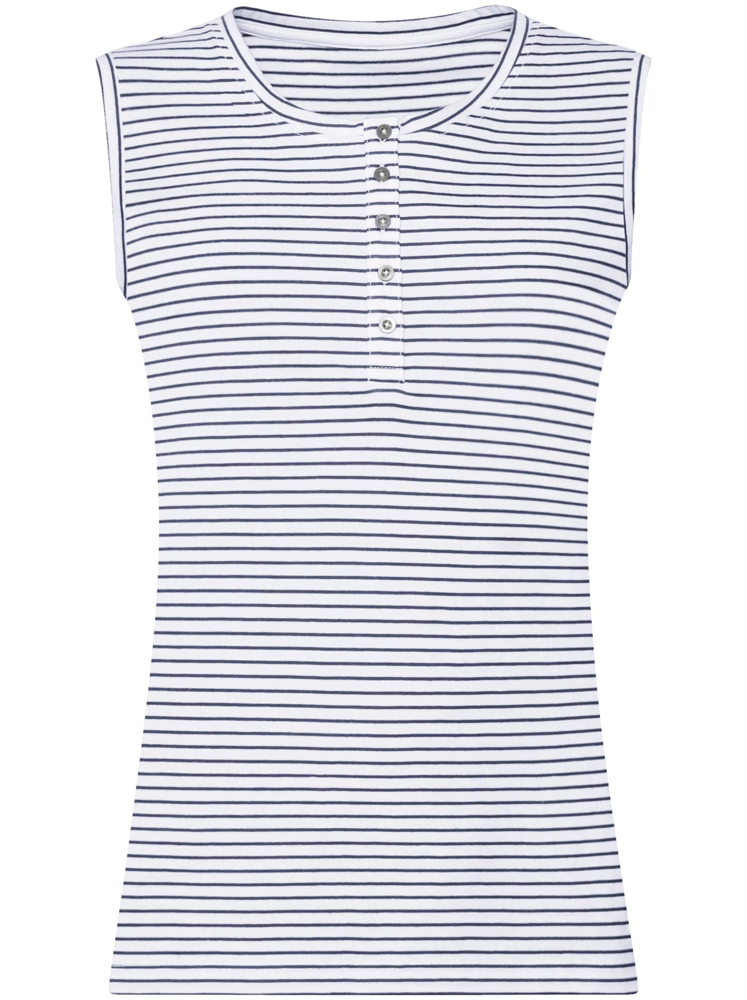 Shirttop - marine-geringelt