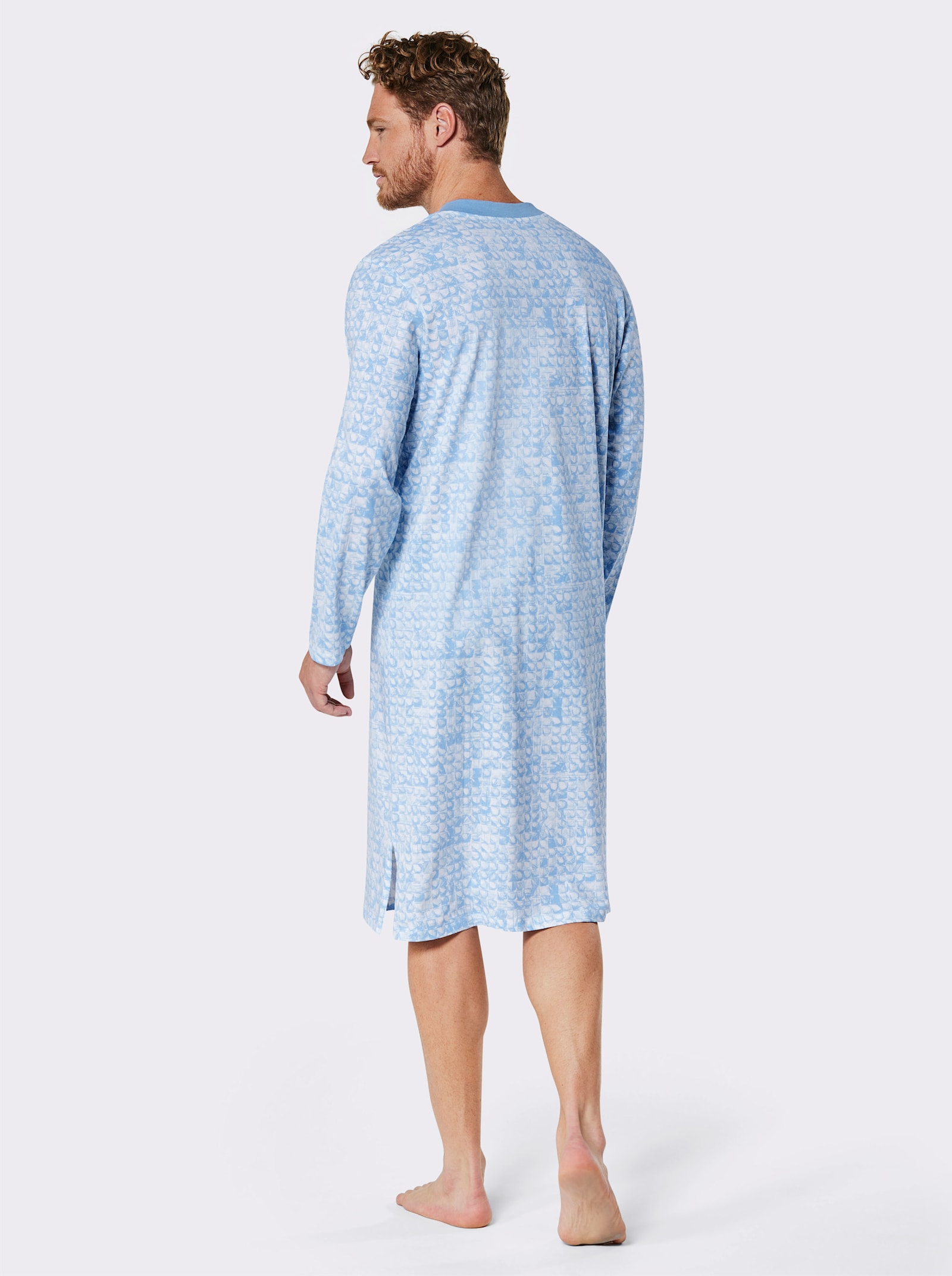 KINGsCLUB Nachthemden - wit/hemelsblauw bedrukt