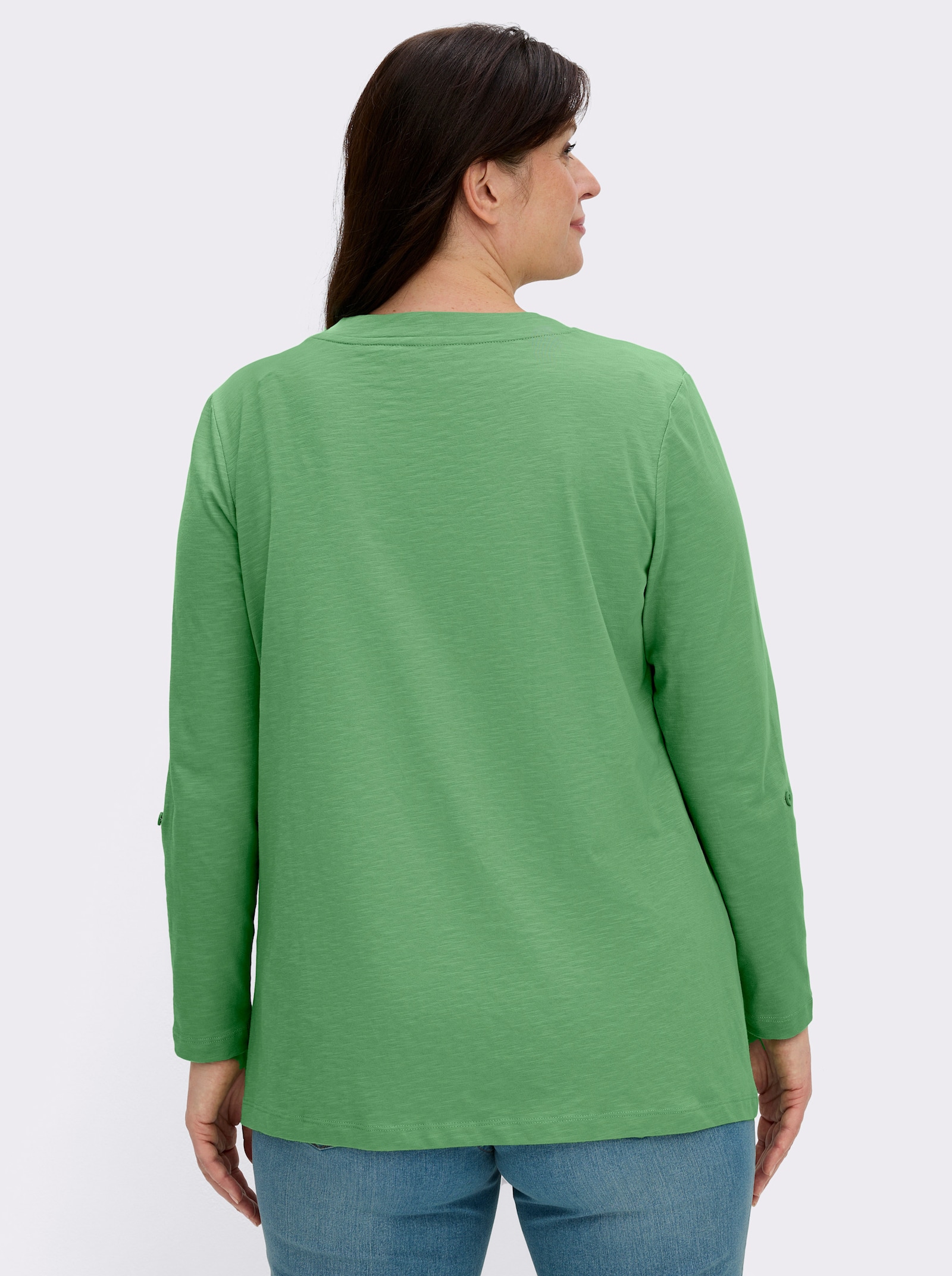 Shirtjacke mit Flammgarn-Struktur - apfel