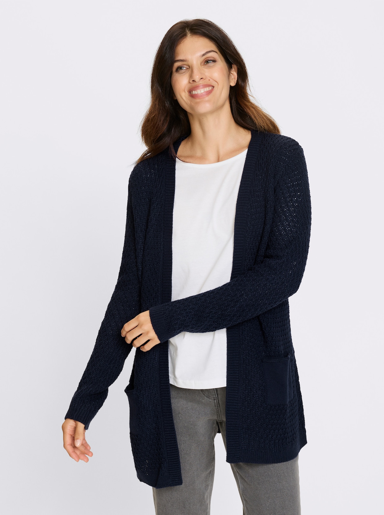 Longstrickjacke - marine