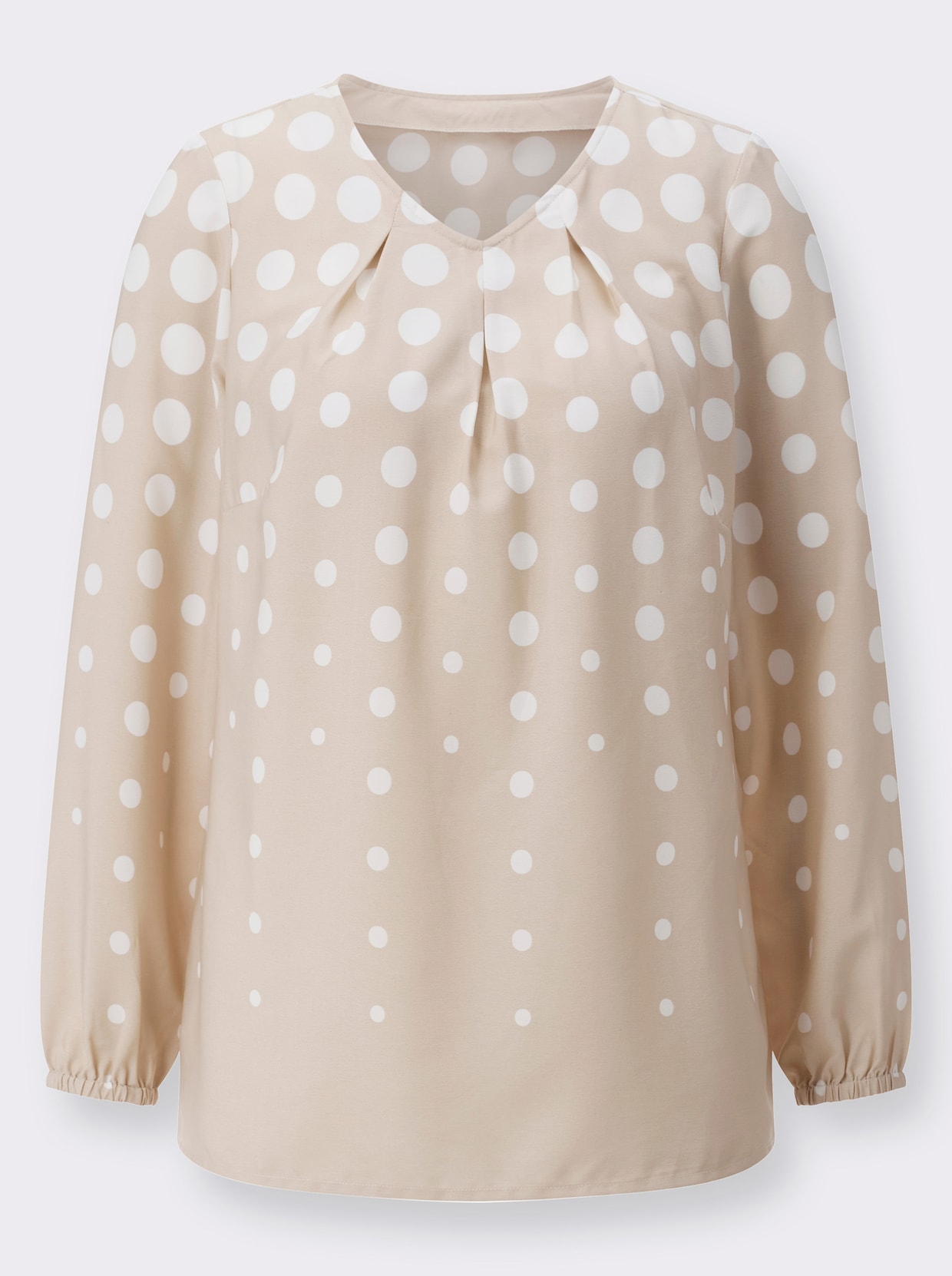 Comfortabele blouse - beige/ecru bedrukt