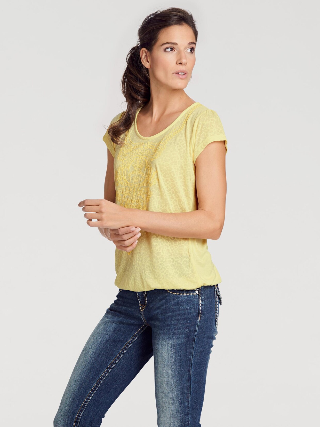 Linea Tesini Rundhals-Shirts - gelb