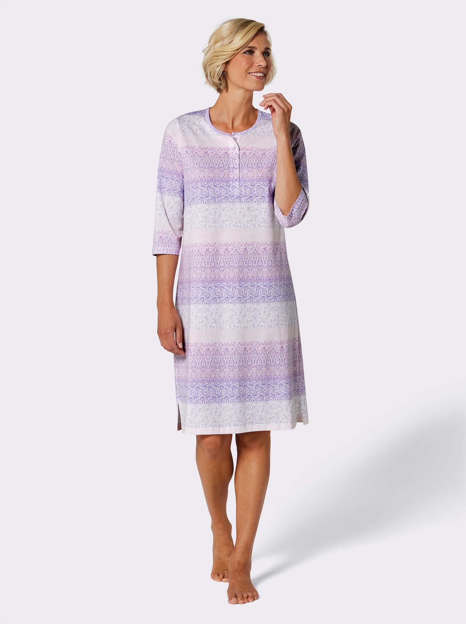 wäschepur Nachthemd - flieder-rosé-bedruckt