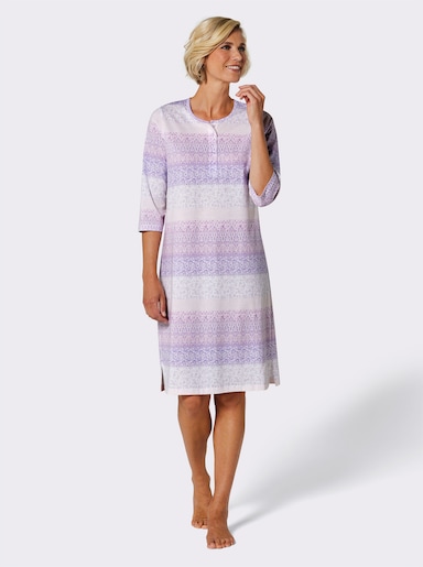 wäschepur Nachthemd - flieder-rosé-bedruckt