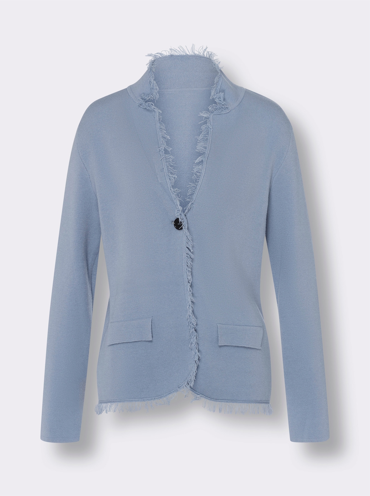 heine Veste en tricot fin - bleu