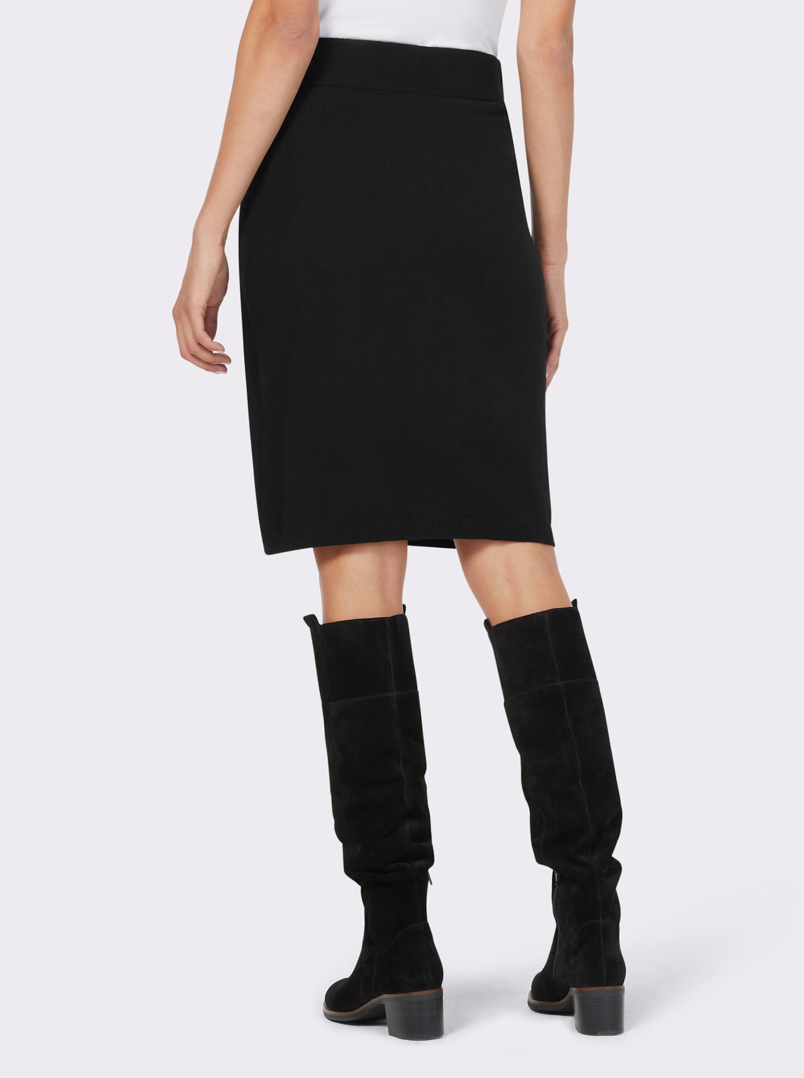 heine Strickrock mit Rundum-Dehnbund - schwarz