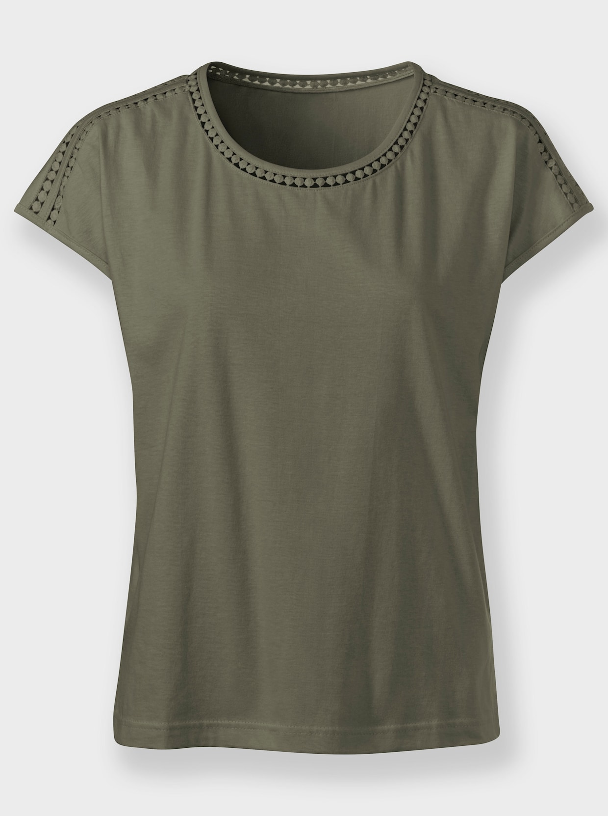 Shirt met ronde hals - kaki
