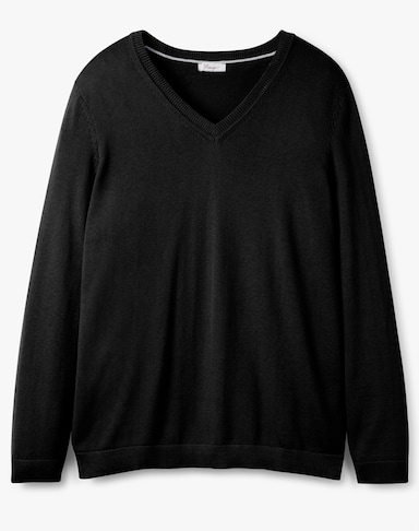 sheego Feinstrickpullover - schwarz