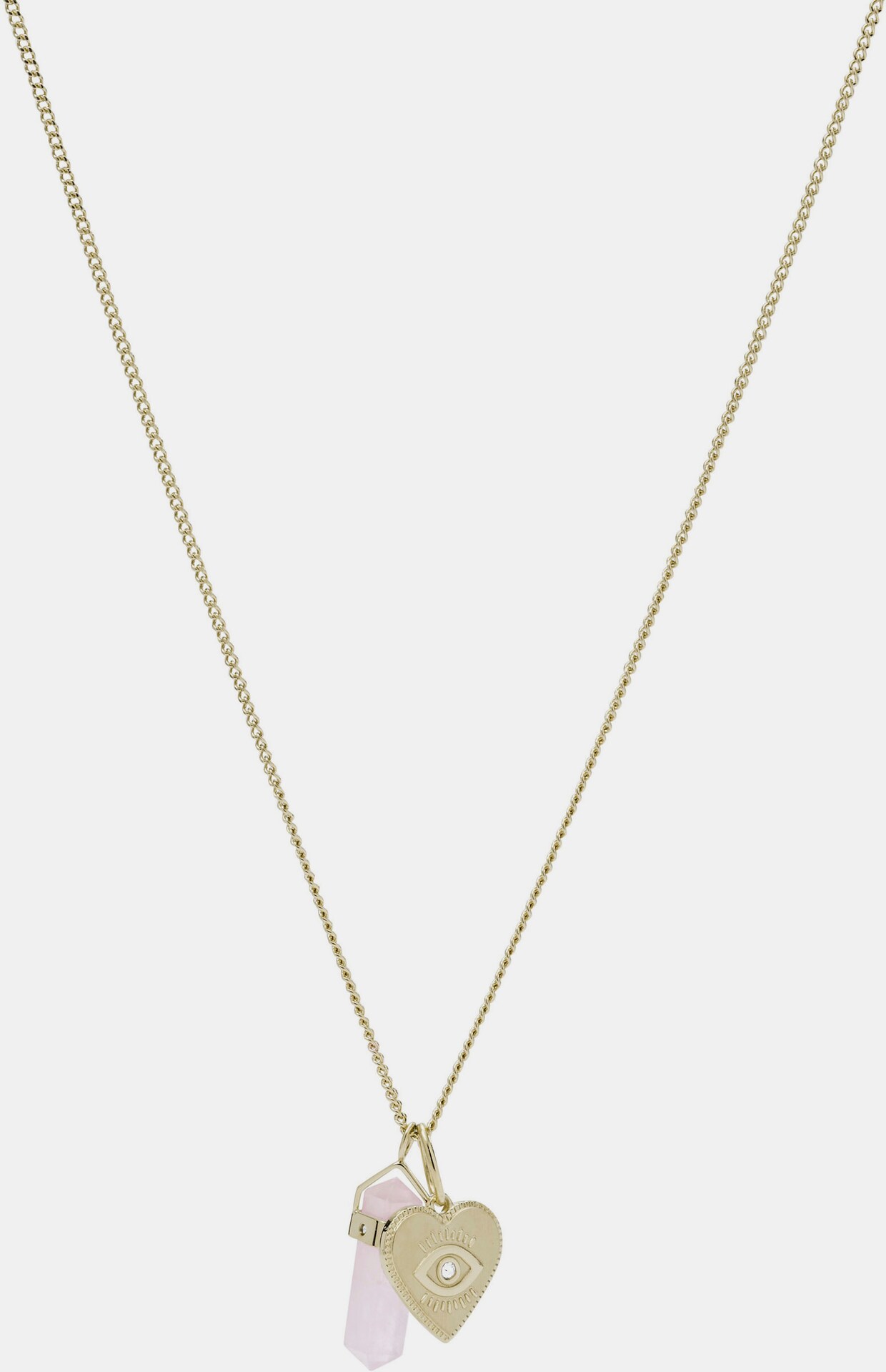 Fossil Kette mit Anhänger - gelbgoldfarben rosa weiß