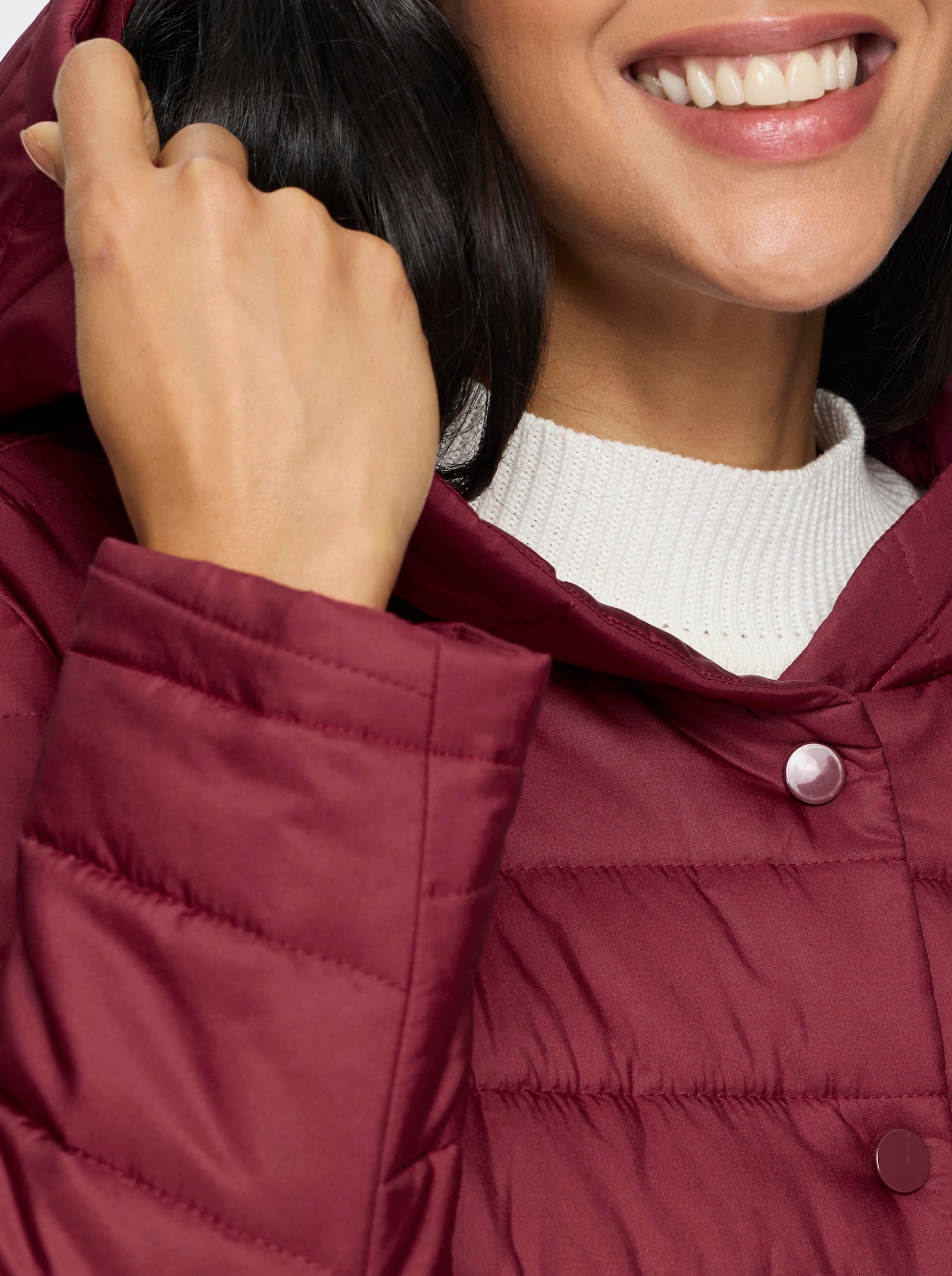 Steppjacke mit wärmender Wattierung - dunkelrot