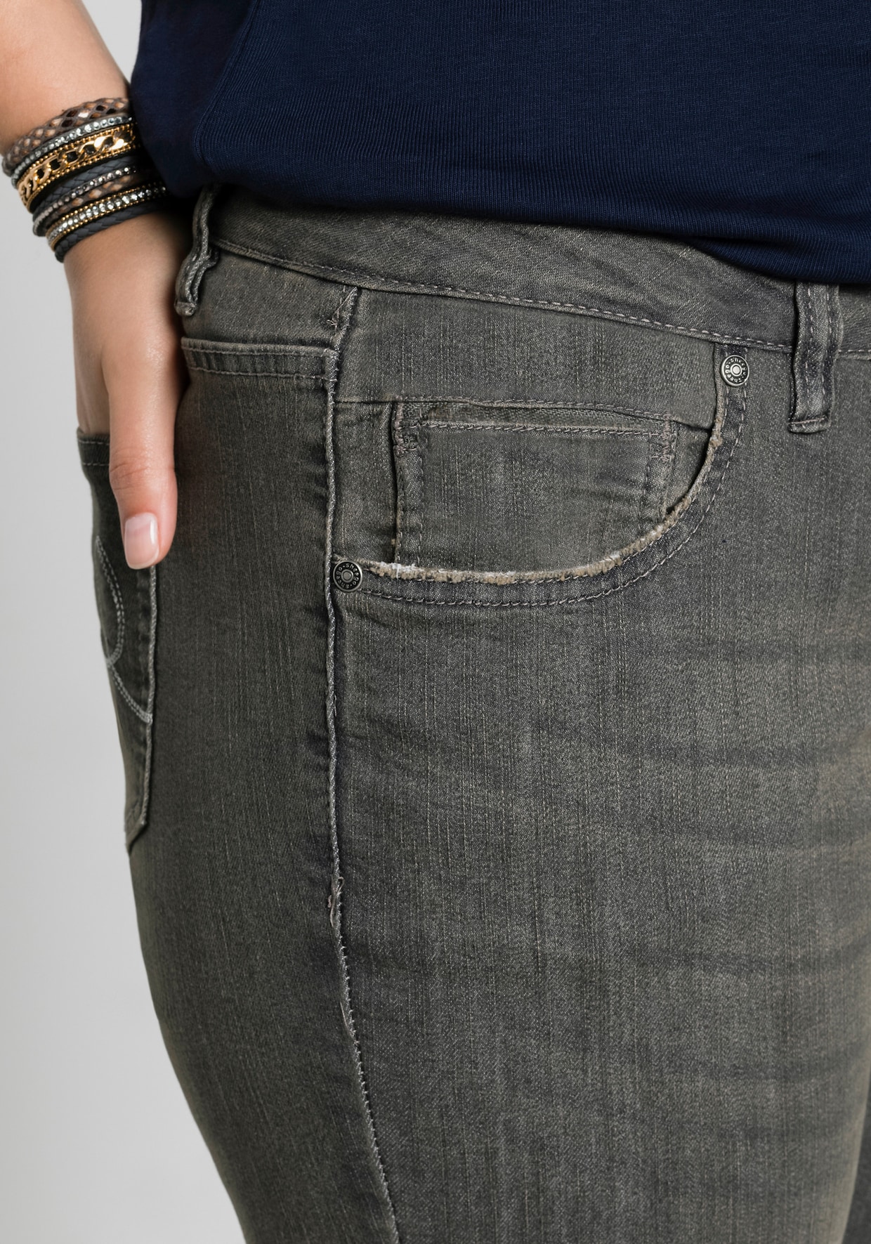 sheego Bootcut jeans - grey denim