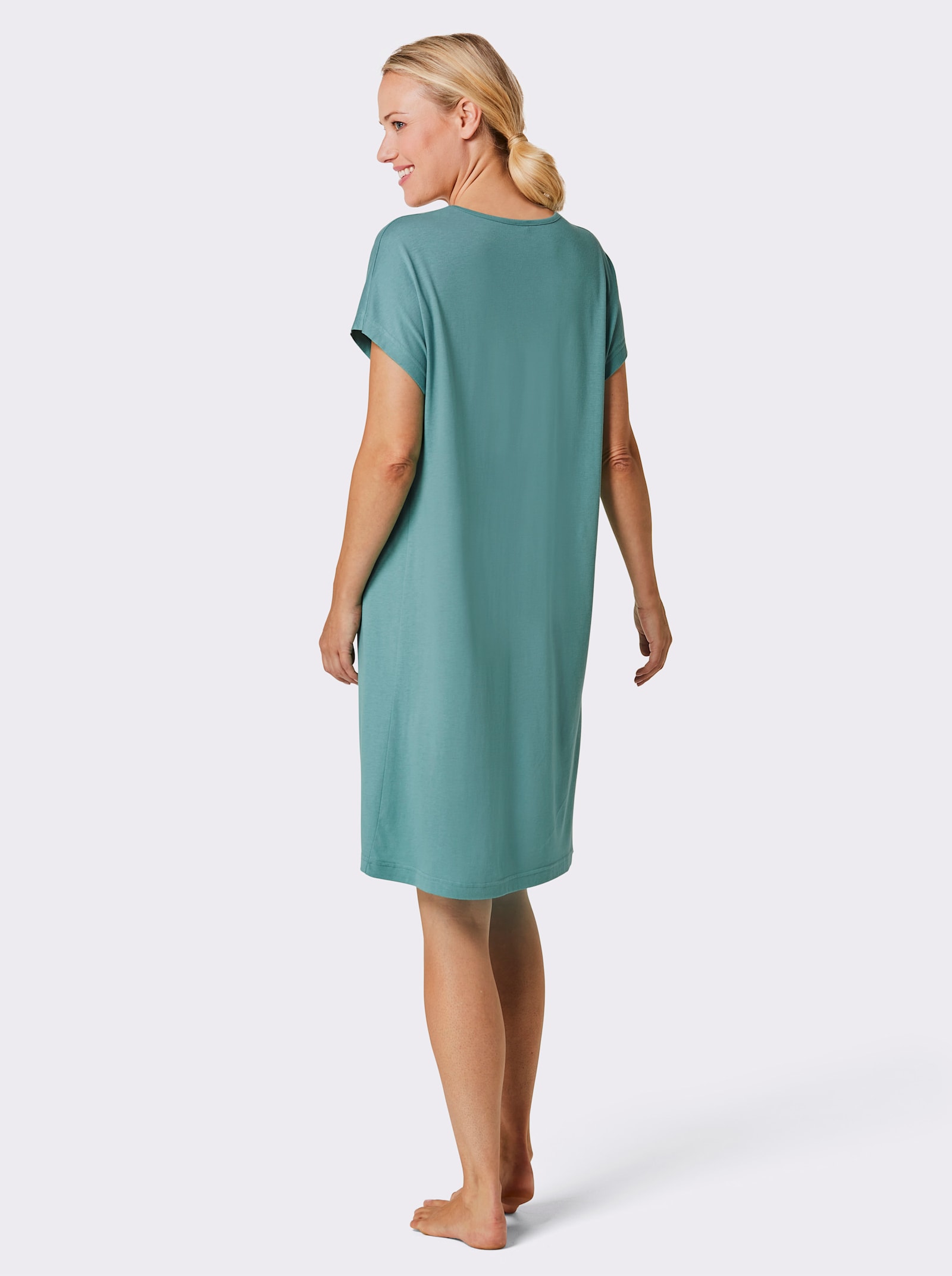 wäschepur Sleepshirts in A-Linie - salbei + ecru-salbei-bedruckt