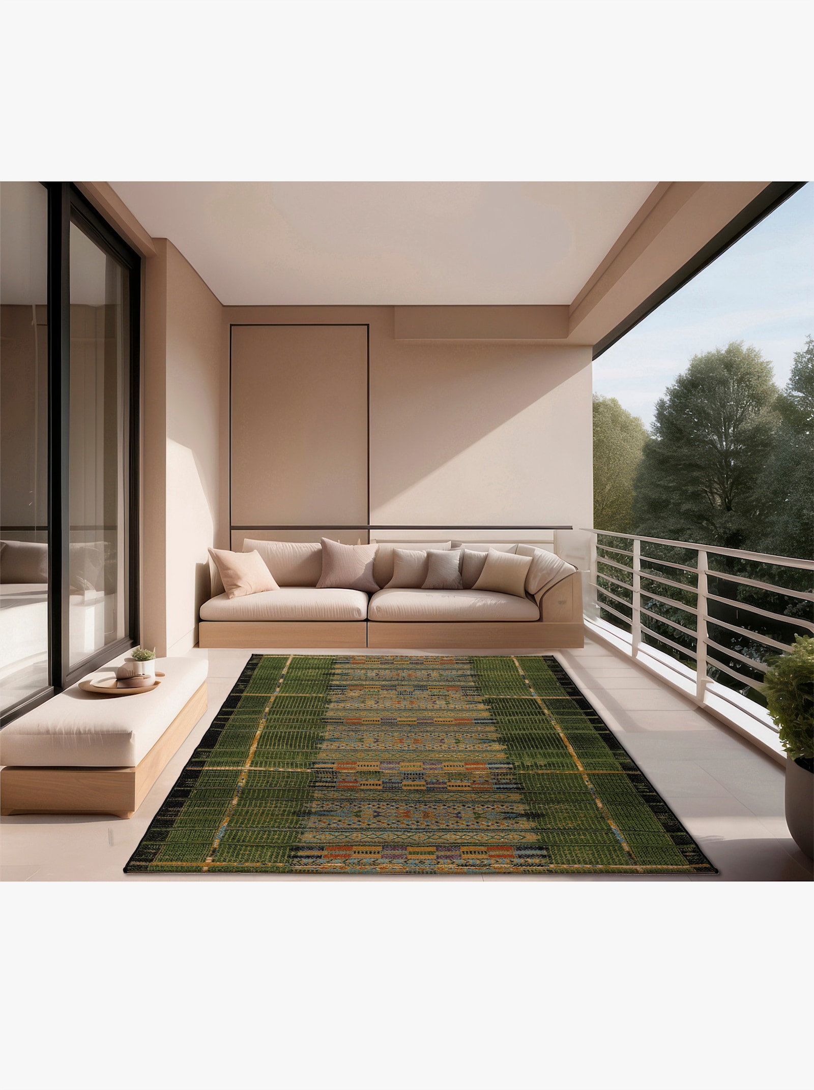 Theko Teppich - grün