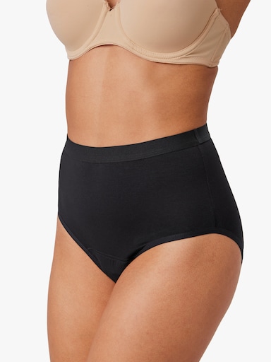 Inkontinenzslip in High-Waist-Passform - schwarz