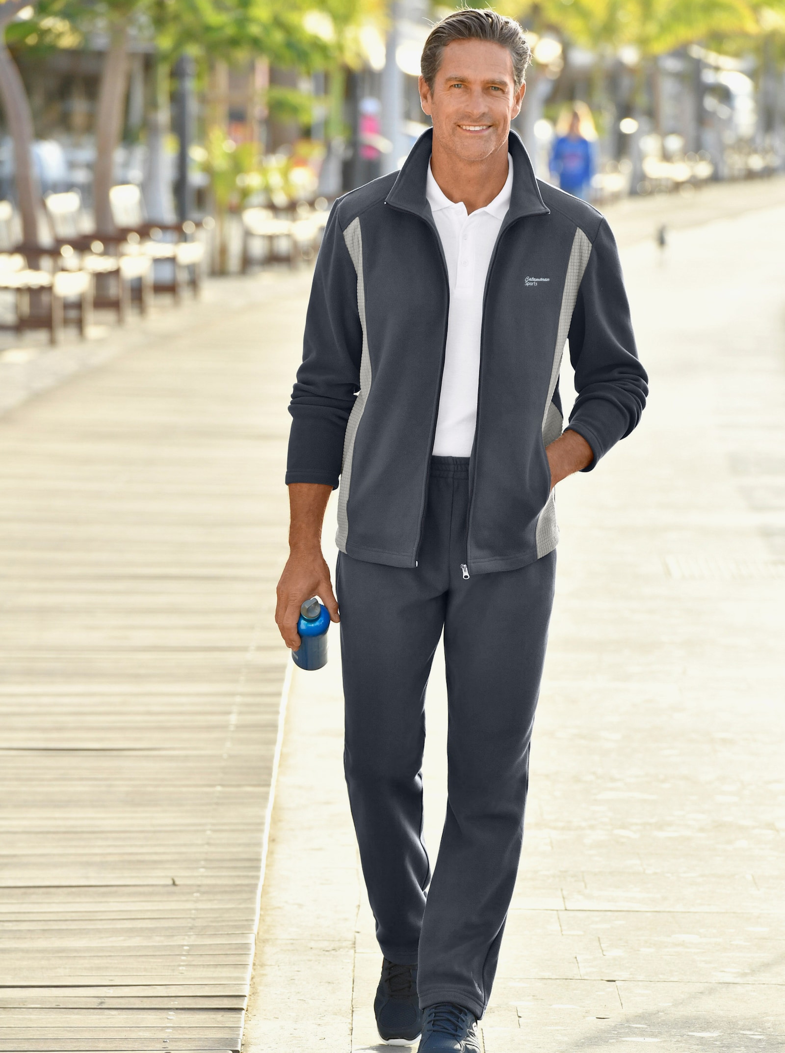 Catamaran Sports Freizeitanzug mit kontrastfarbigen Einsätzen - grau