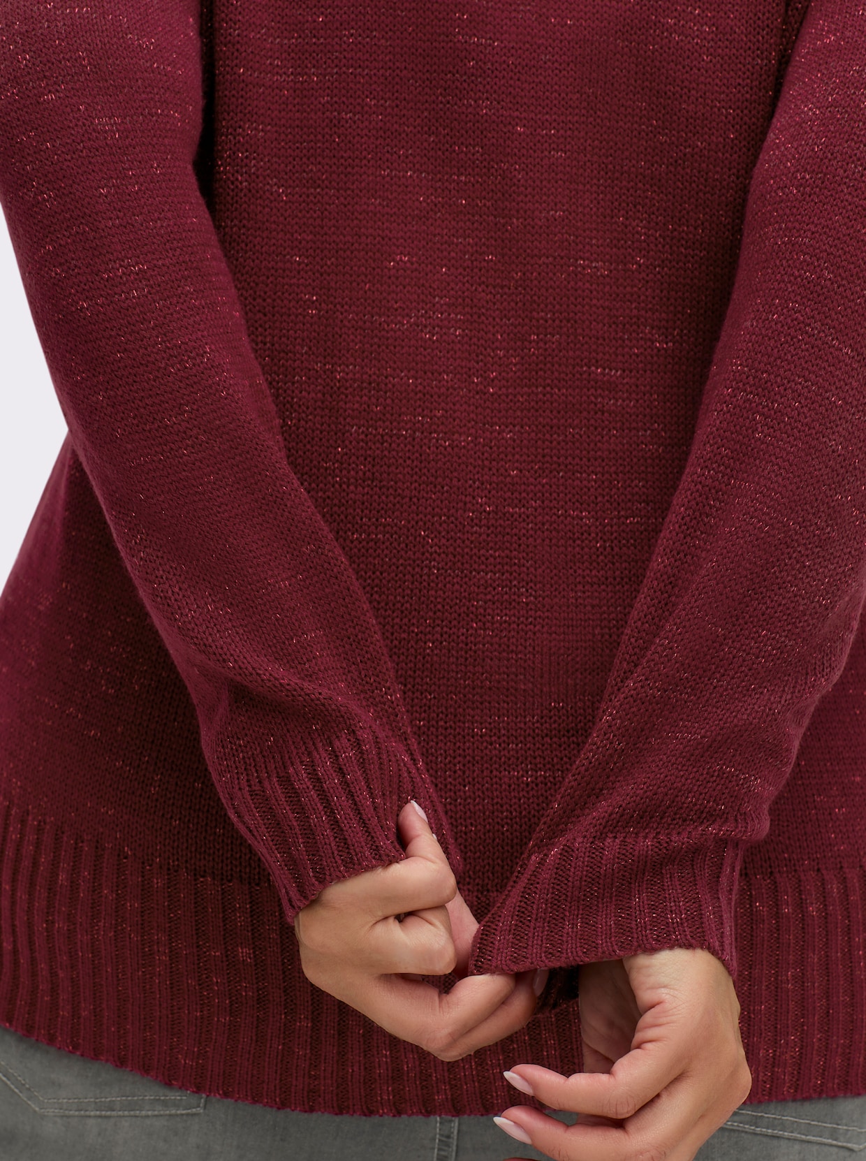 2-in-1-Pullover - rot-meliert