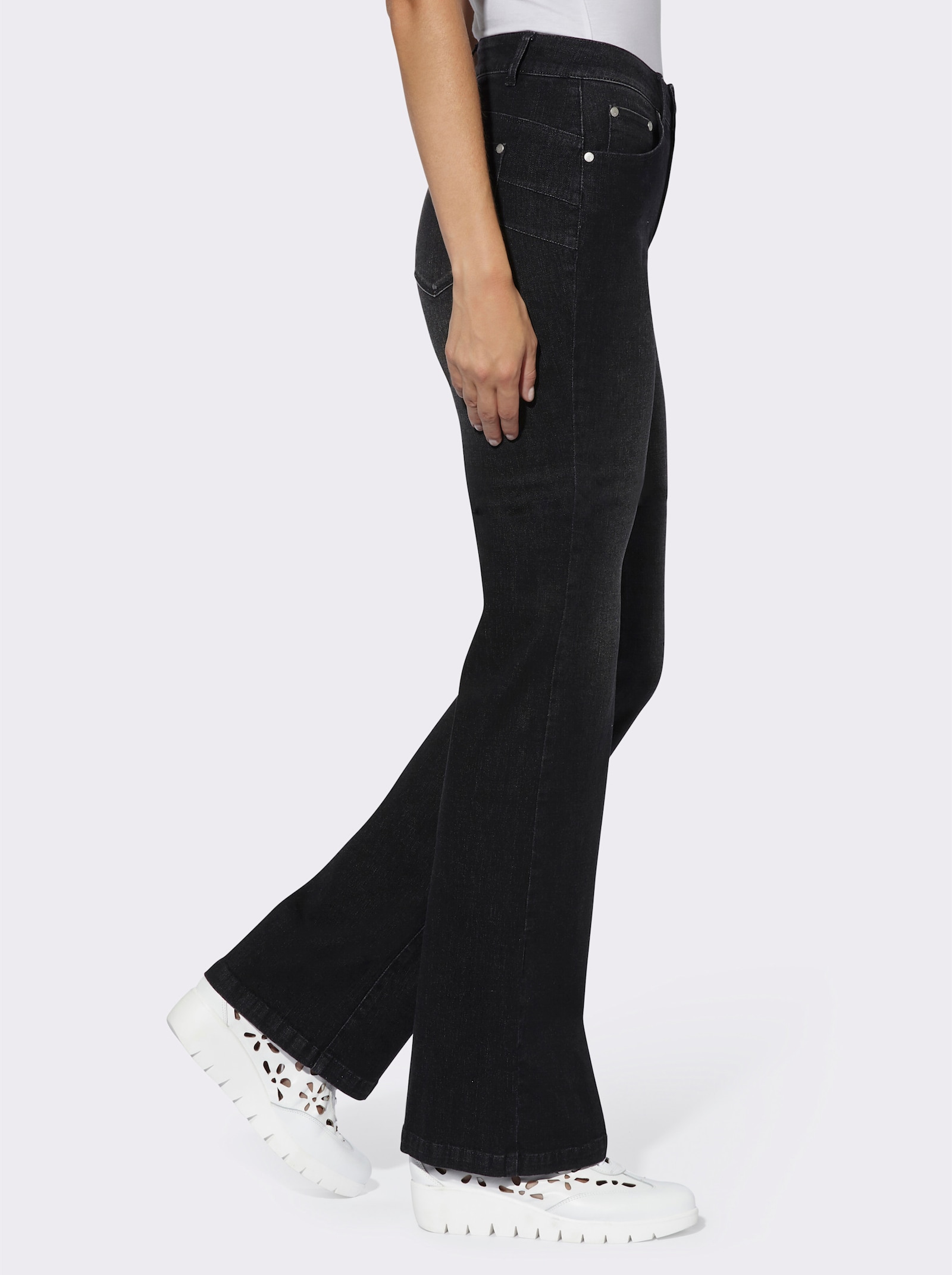 heine Bootcut-Jeans mit Bauchweg-Effekt - black denim