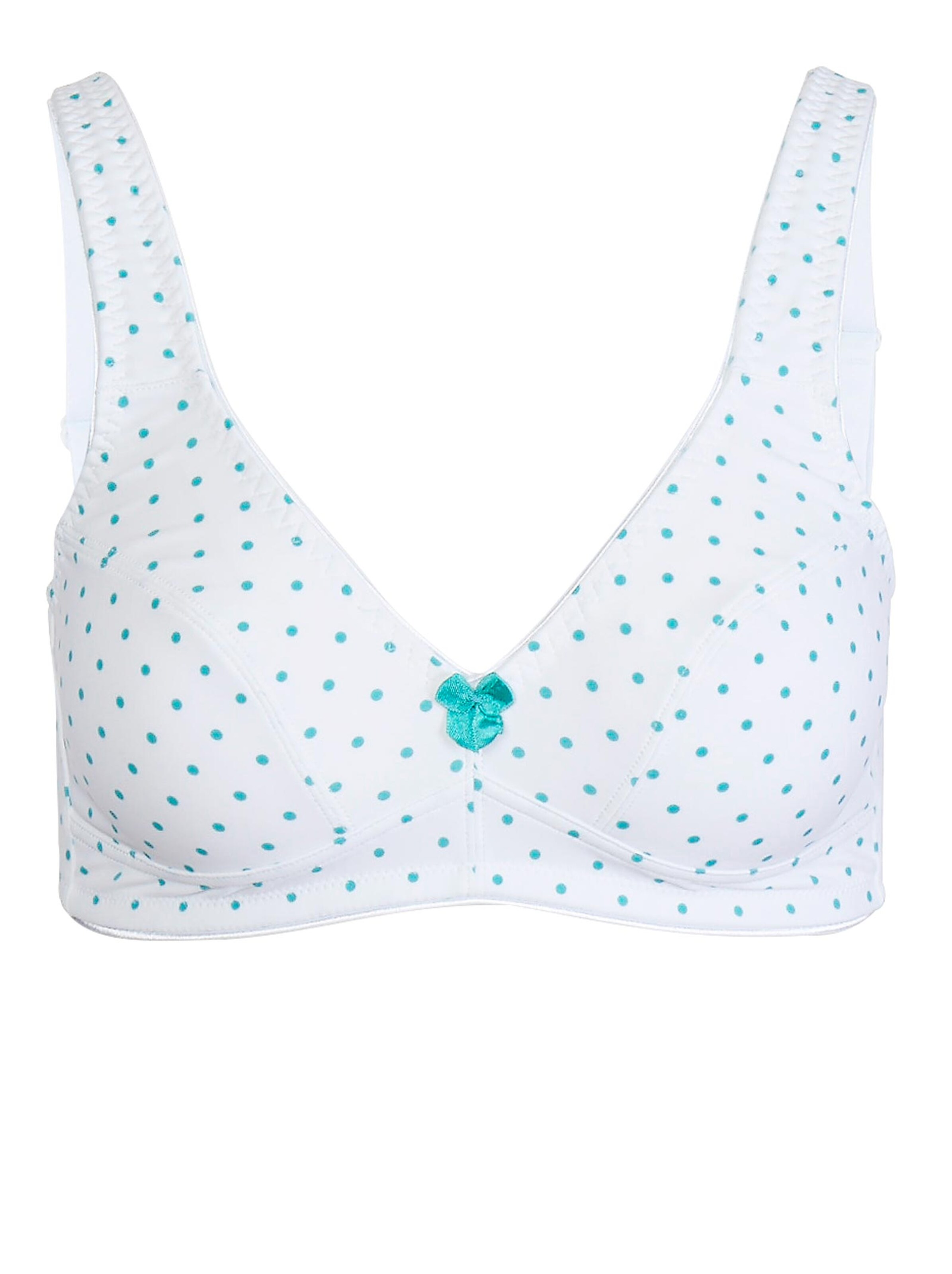 wäschepur BH ohne Bügel - pink + smaragd-getupft