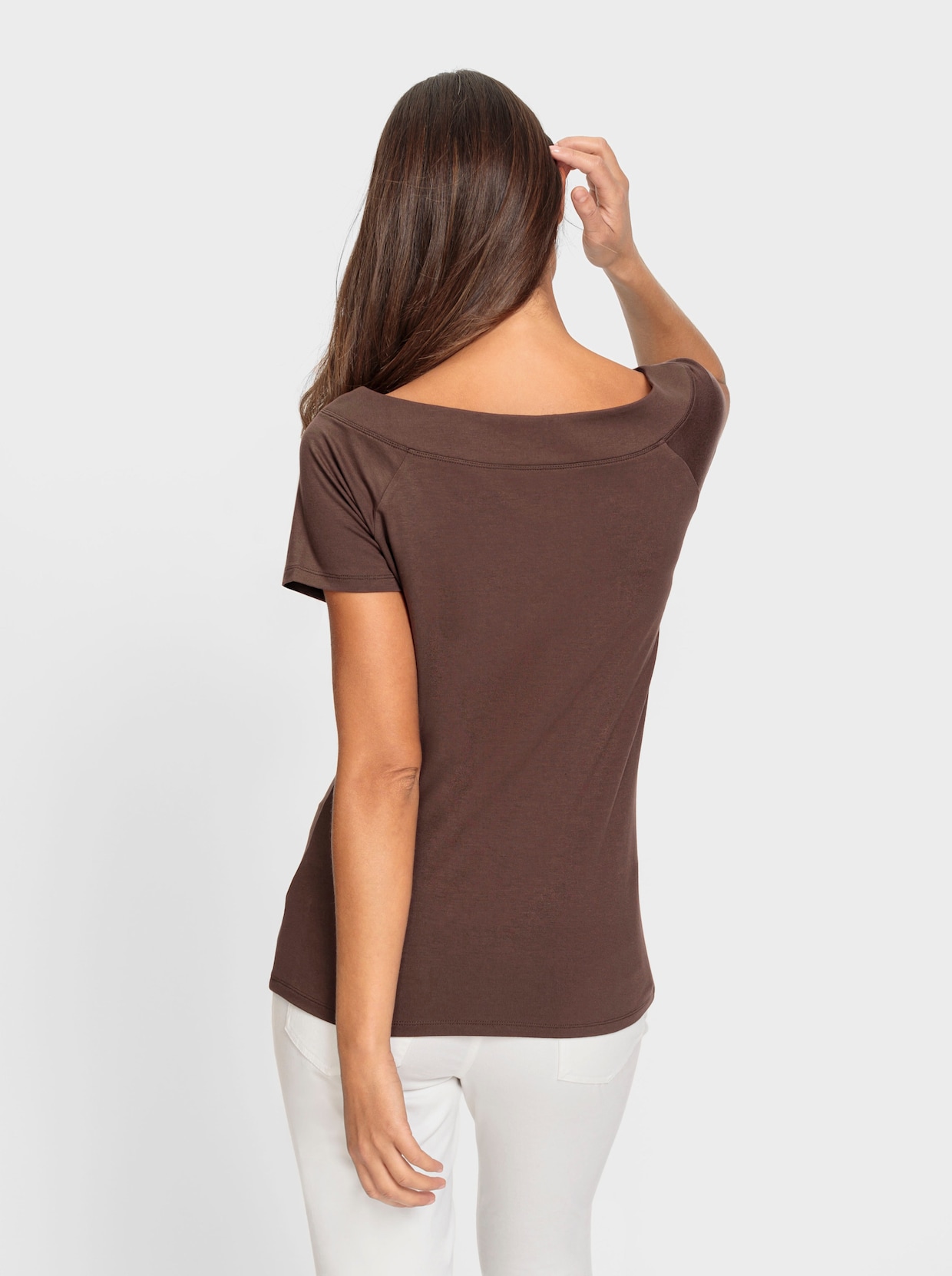 heine Shirt met korte mouwen - chocolade