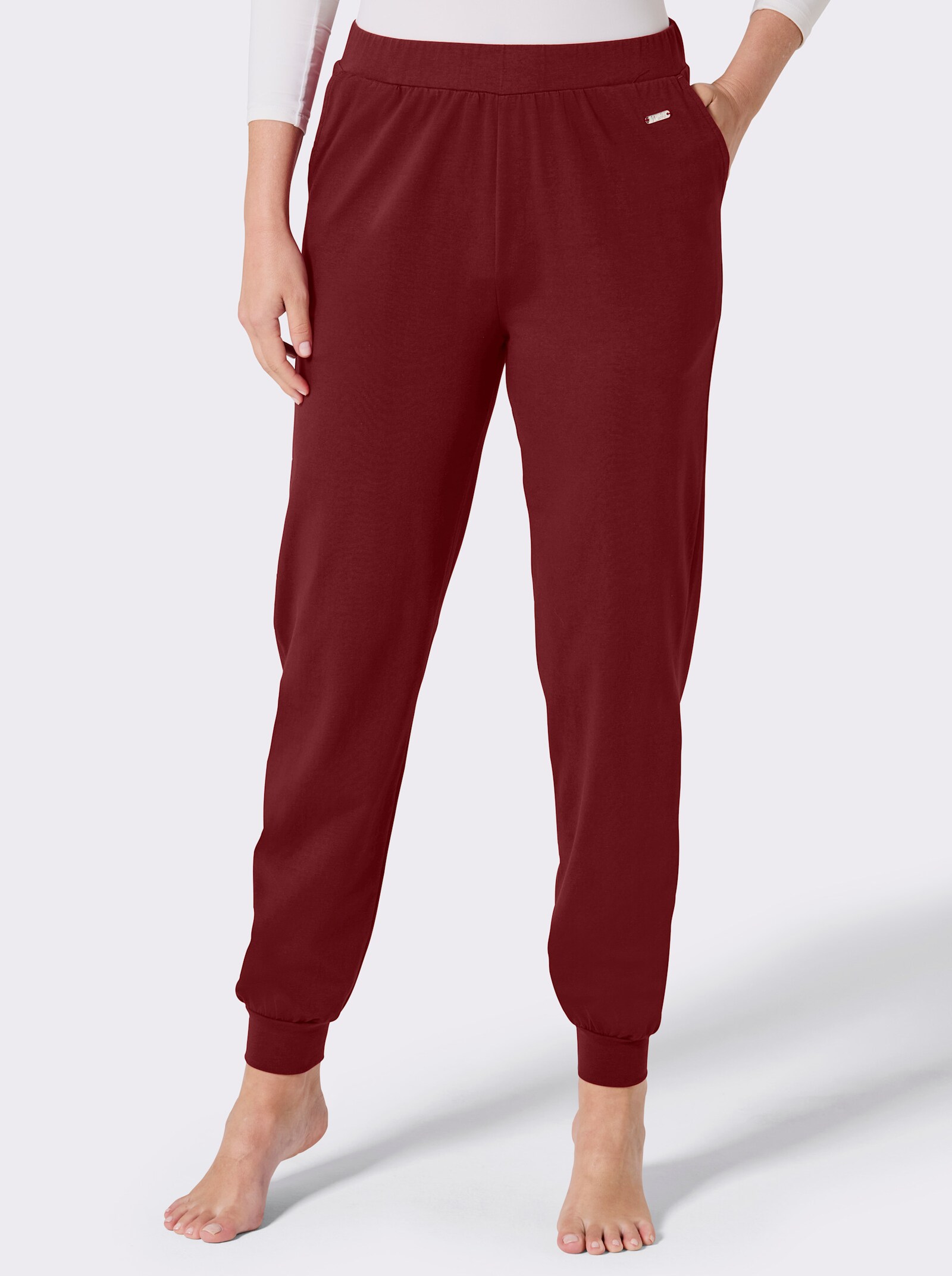 feel good Jogginghose aus Viskose-Mix - bordeaux