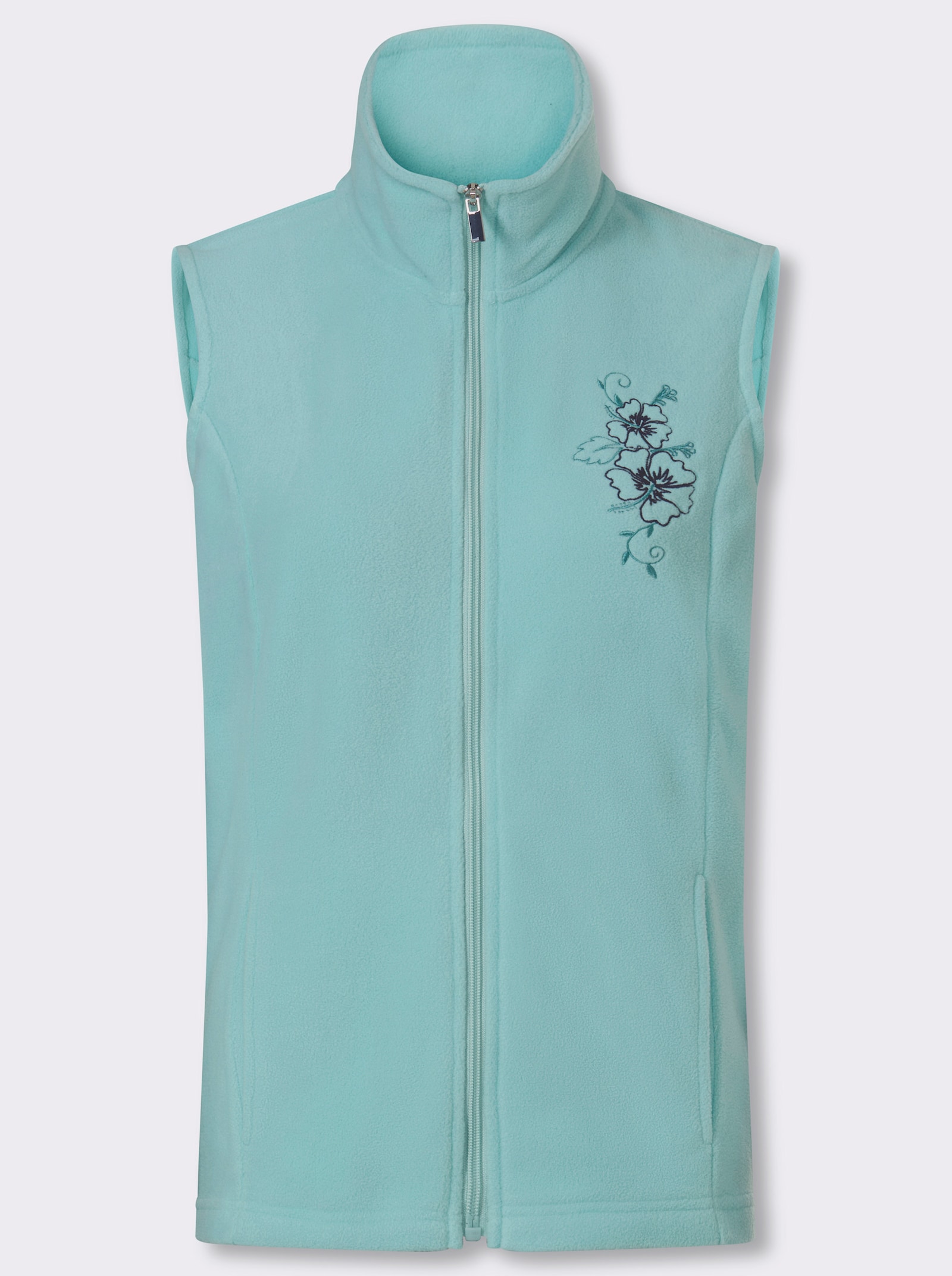 Fleeceweste mit Stickerei - mint