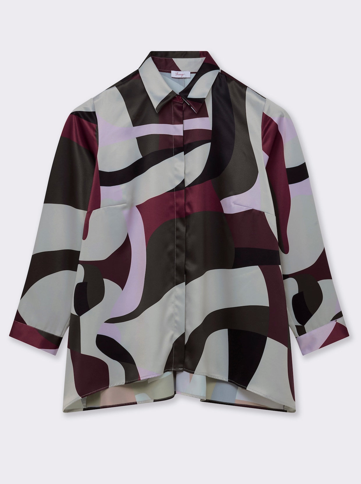 sheego Druckbluse - bordeaux-bedruckt