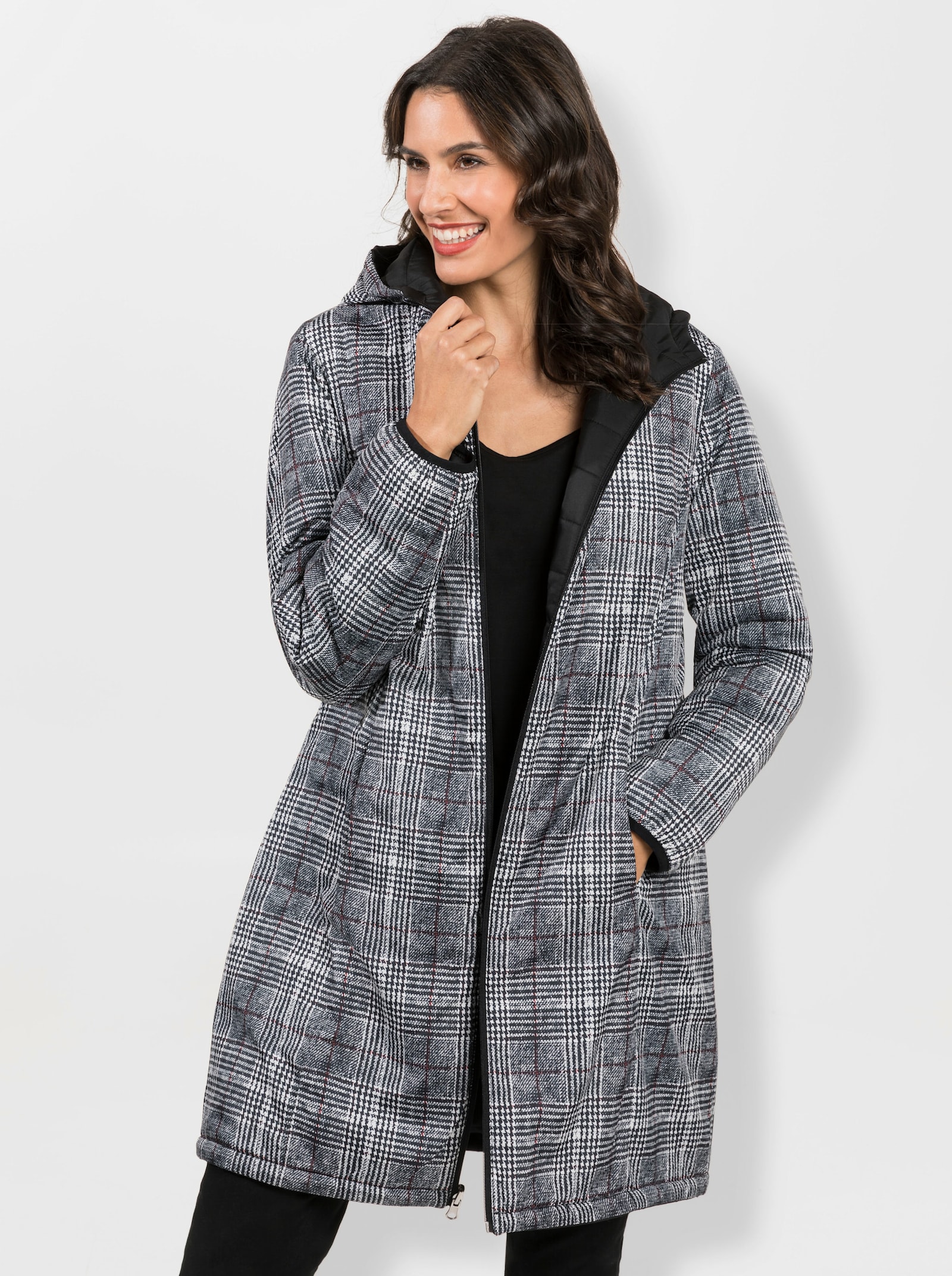 Manteau matelassé réversible - noir