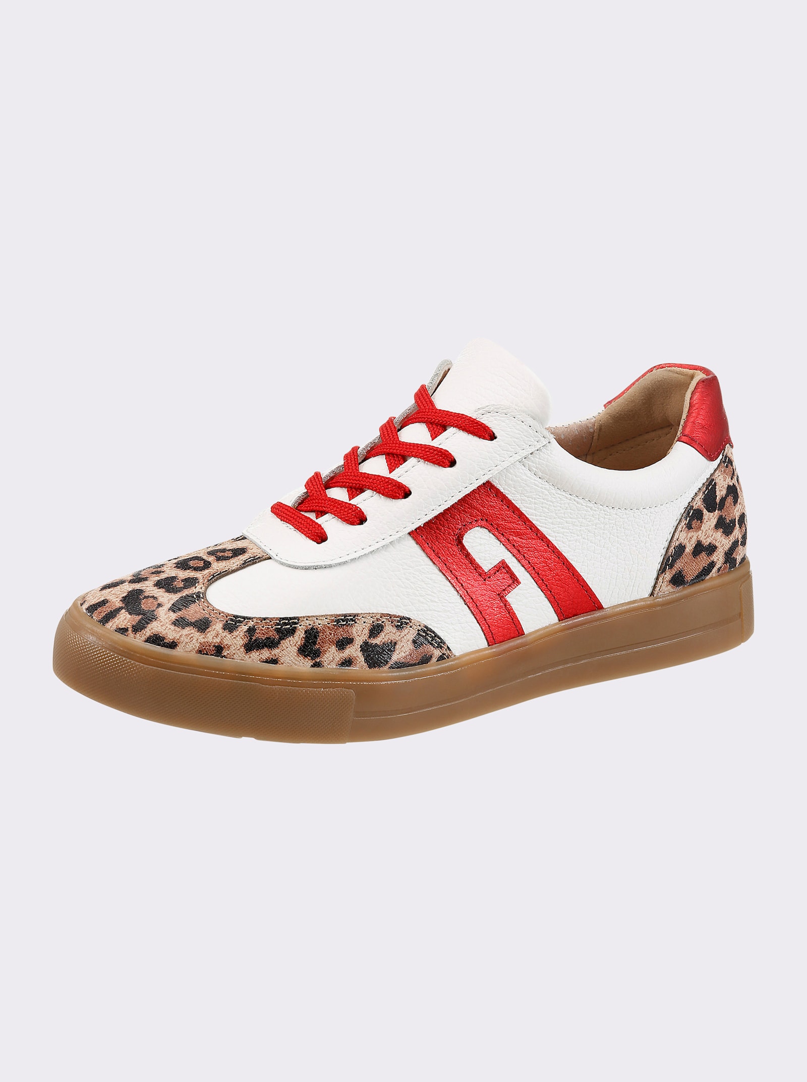 heine Sneaker - weiss-rot-gemustert